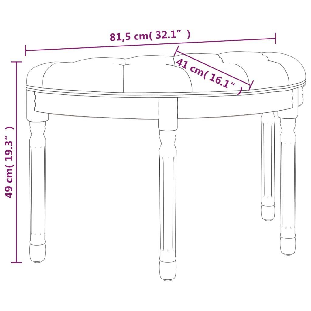 81,5x41x49 vidaXL Stoff Sitzbank Sitzbank cm Dunkelgrau