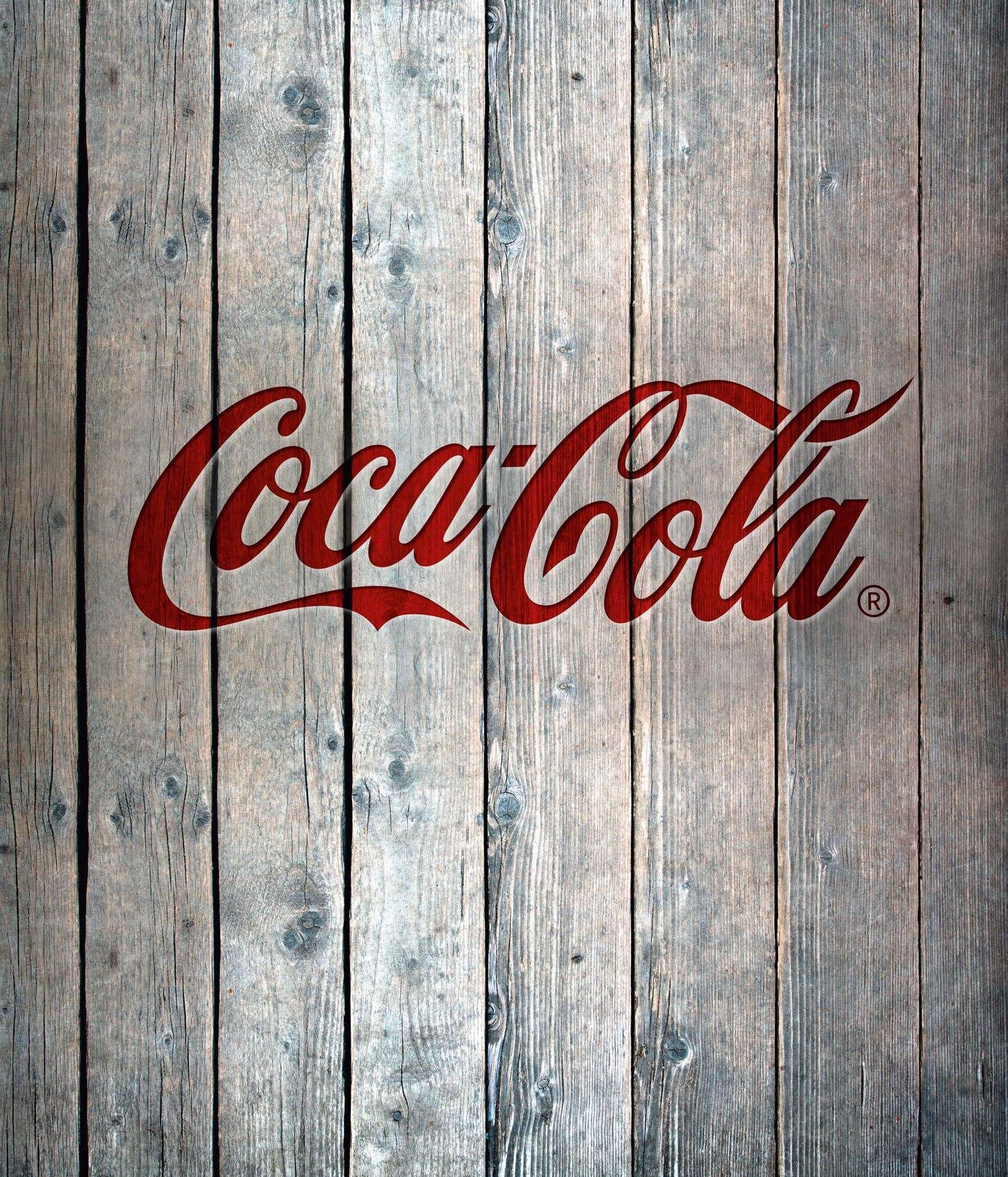 Glasrückwand, 60 x 70 cm, »Coca-Cola Wood« Glasrückwand, 60 x 70 cm, »Coca-Cola Wood«