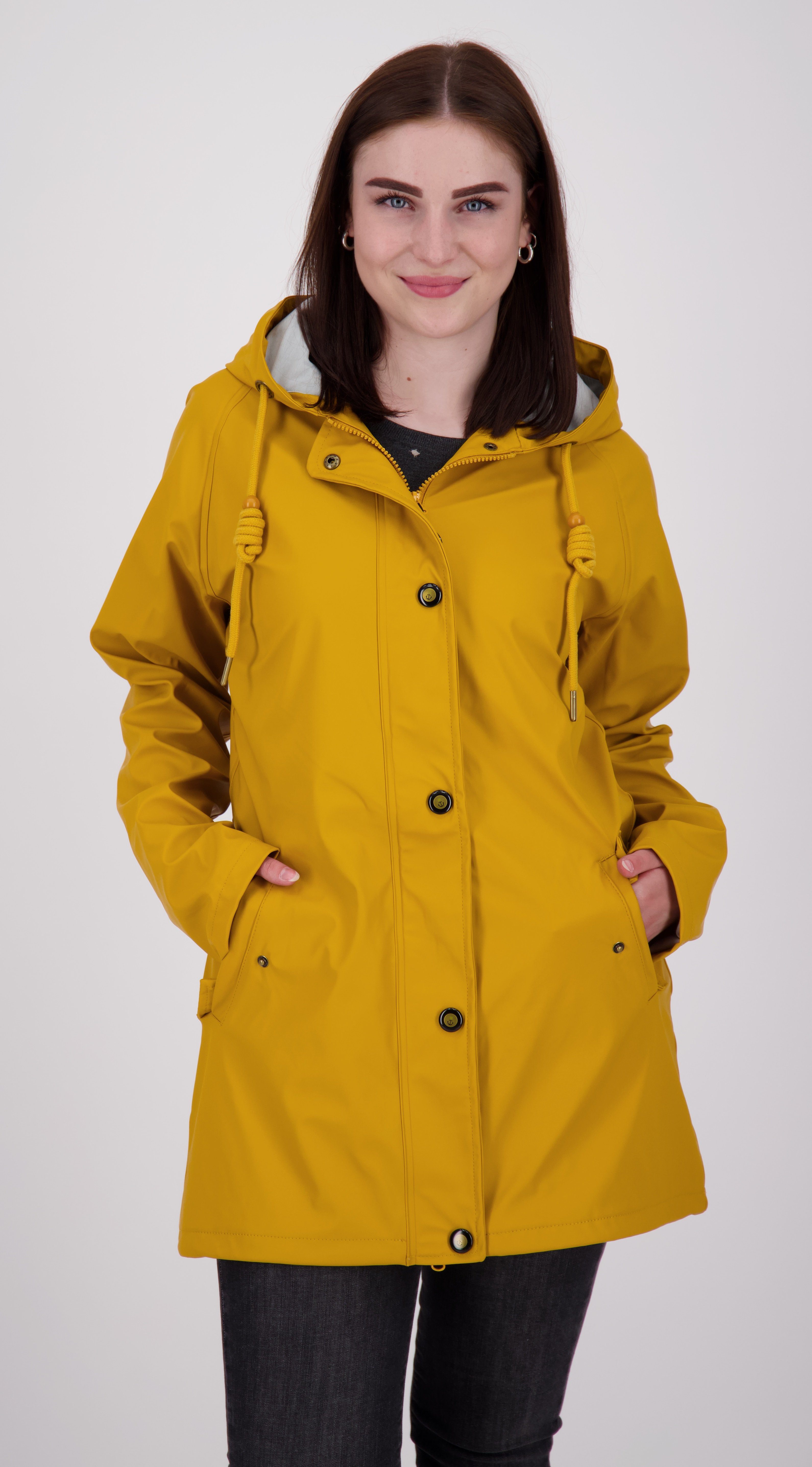 DEPROC Active Regenjacke Friesennerz #ankergluthimmel CS NEW WOMEN Auch in Großen Größen erhältlich mustard