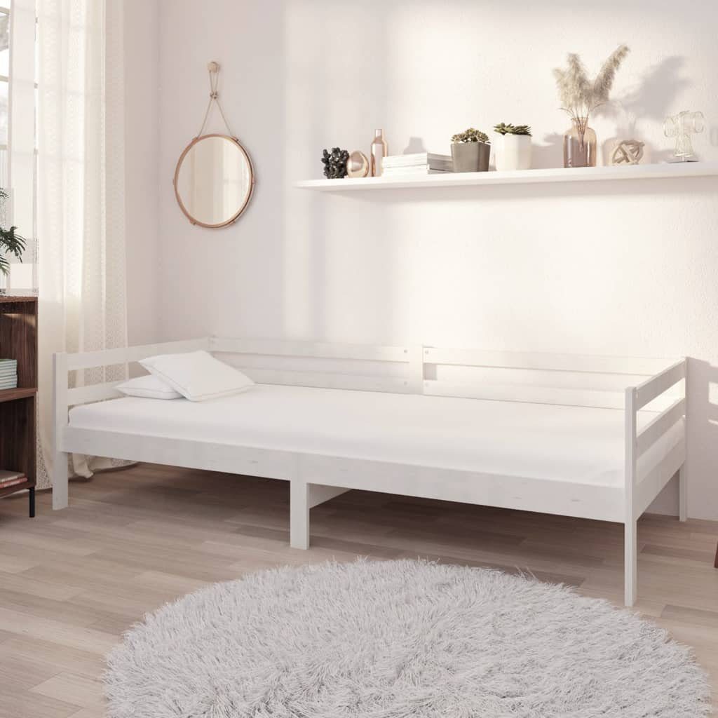 Bett Tagesbett Weiß 204 x 98 x 57 cm aus massivem Kiefernholz