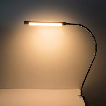 Yu Yang Bettleuchte Dorina, LED fest integriert, Warmweiß, LED Bettleuchte, LED Lese Leuchte, Warmweiß, 2er Set, Silber, mit flexiblem Schwanenhals, mit Netzteil, Leuchte für Bett, Tisch, Schrank, Couch