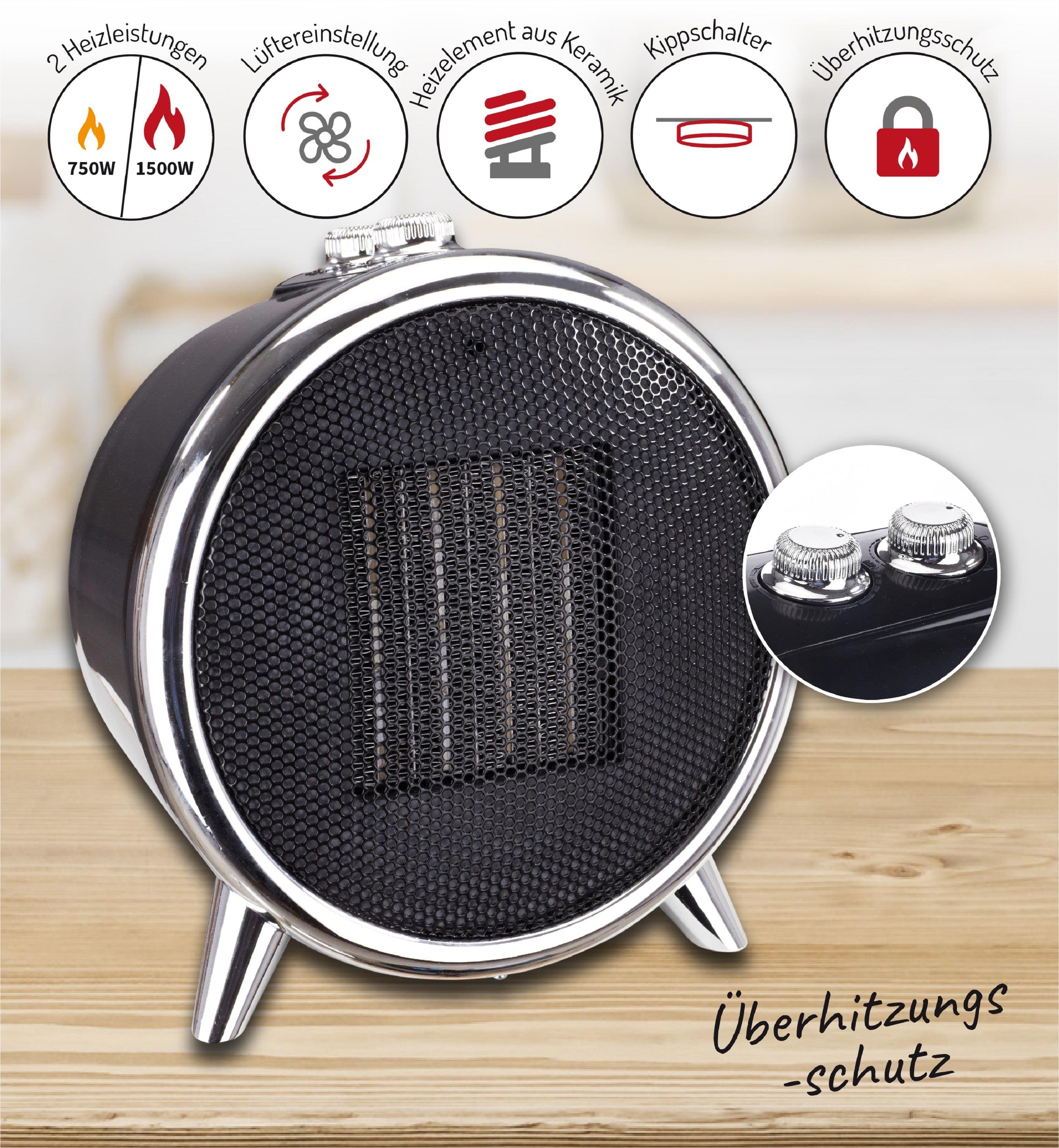 Adler Keramikheizlüfter AD-7742, 2000 W, 3 einstellbare Stufen,Umkippschutz,Thermostat,Kaltluftfunktion