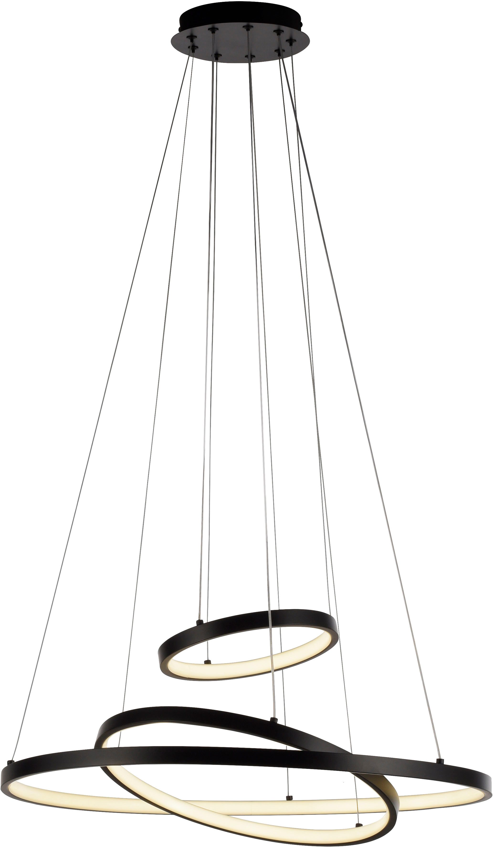 JUST LIGHT LED Deckenleuchte CERCHI, LED fest integriert, Warmweiß, Ringe Ø230 / Ø390 / Ø610mm