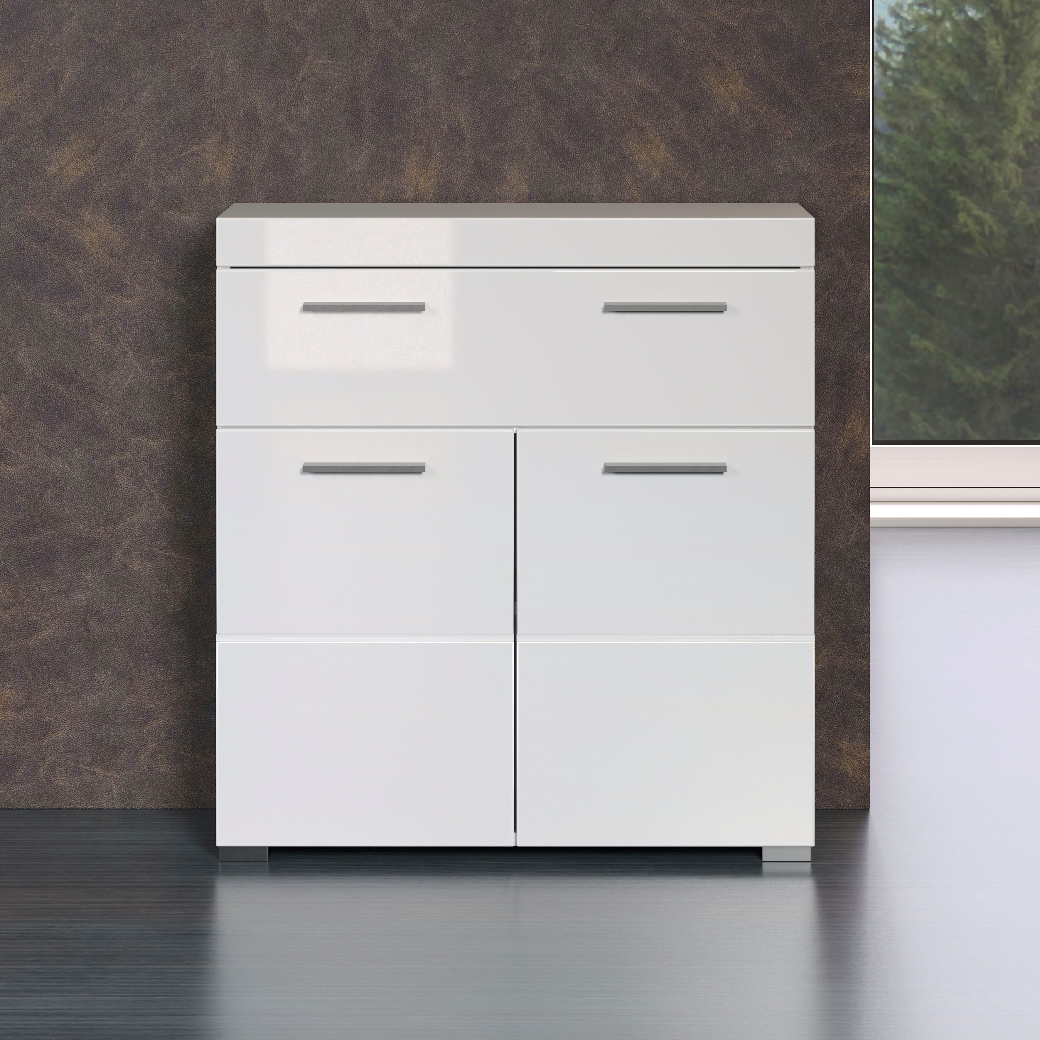 welltime Unterschrank Avena Standschrank mit 2 Türen, 1 Schublade - (B/T/H) 73/31/79 cm
