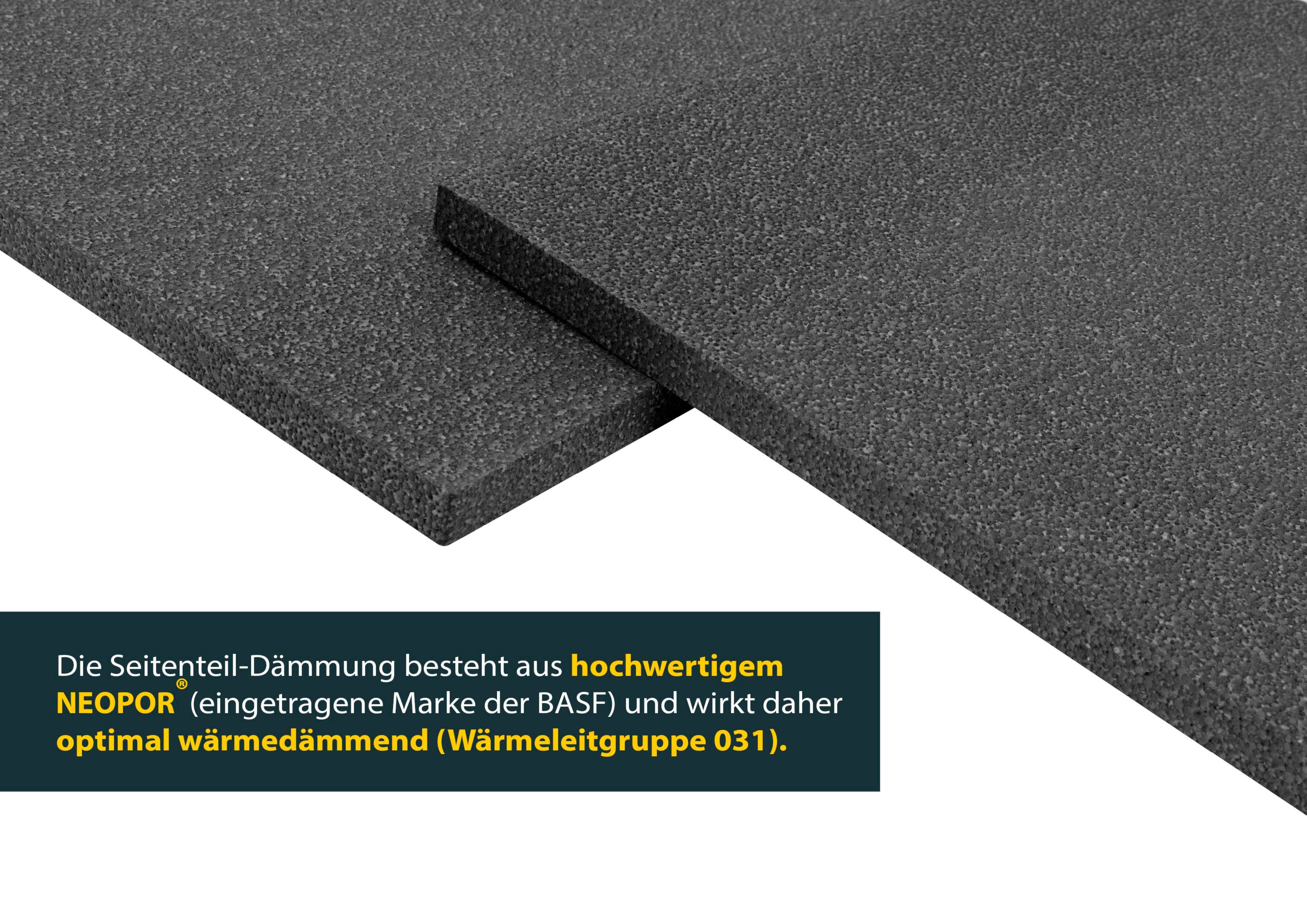 SCHELLENBERG Rollladenkastendämmung Seitenteile 30 x 36 x 1,5 cm, (Packung, 2-St), Thermoisolierung für Rollläden, Wärmedämmung