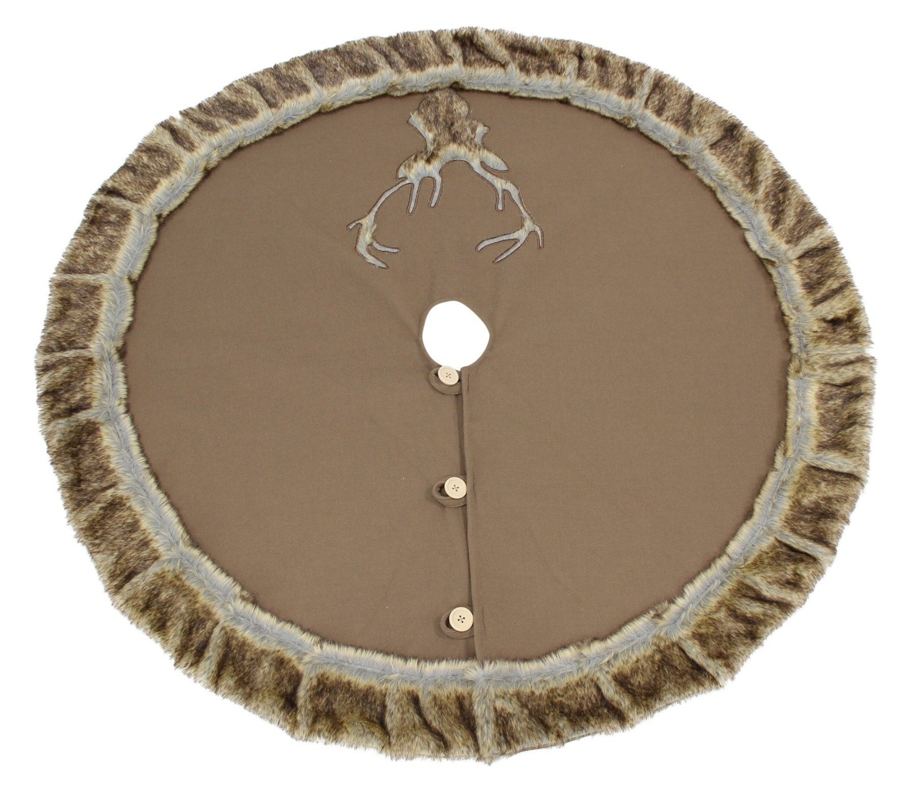 Dekoleidenschaft Weihnachtsbaumdecke "Hirsch" in braun, Ø 120 cm, Weihnacht günstig online kaufen