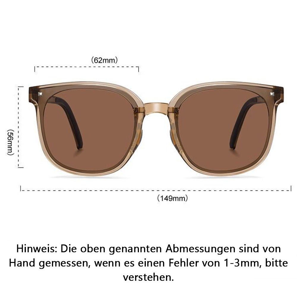 Sonnenbrille Vintage Männer mit und LAKKEC Frauen Outdoor Sonnenbrille UV-Schutzbrille für Brillenetui Gelb