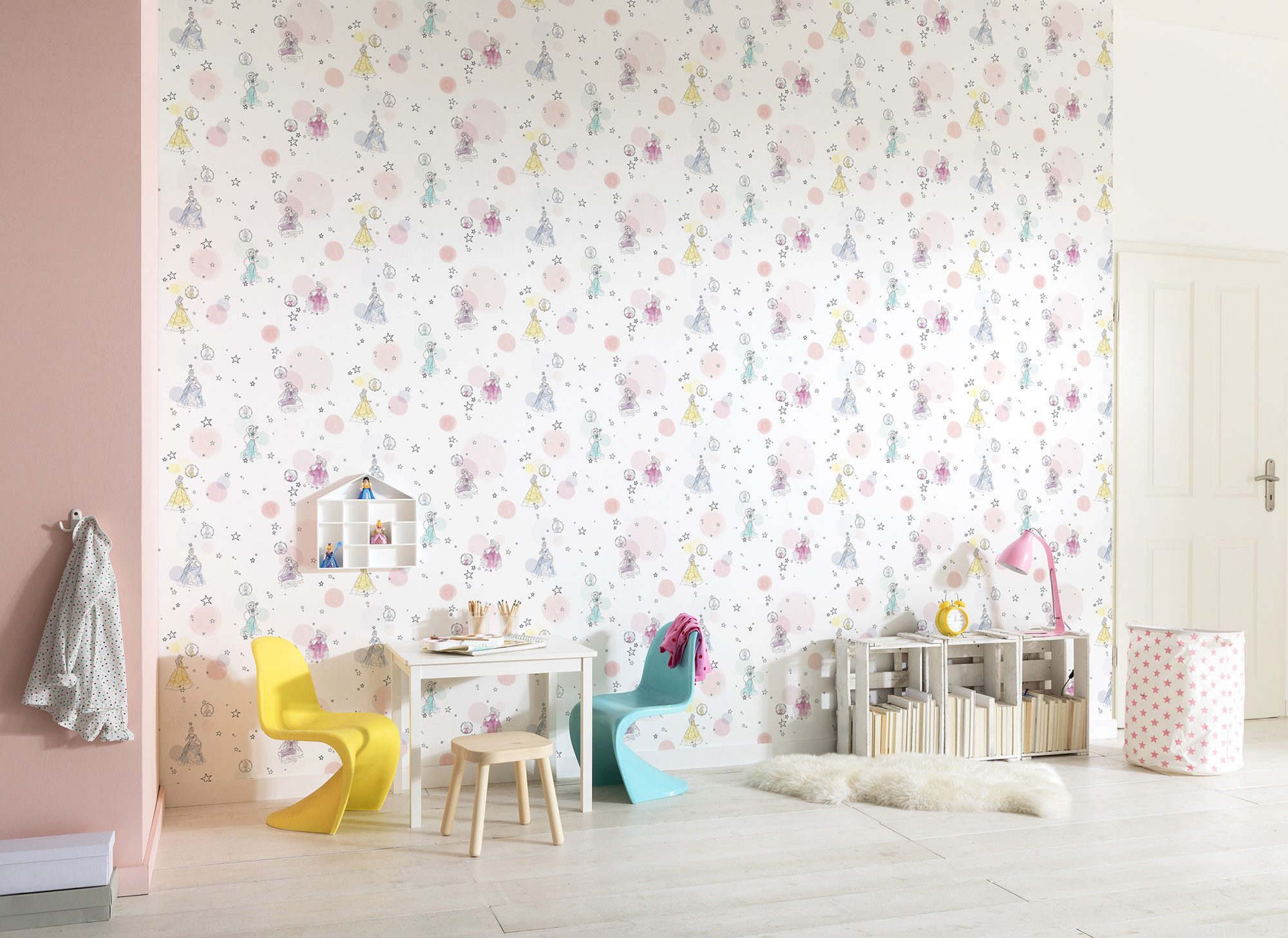Komar Vliestapete Princess Pretty Pastel, glatt, bedruckt, (1 St), Rolle mit 53 x 1005 cm