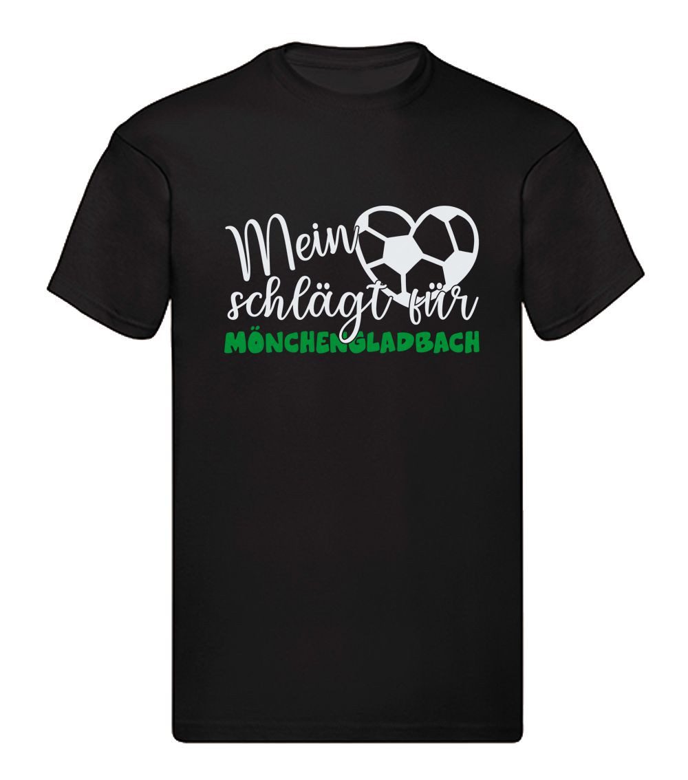 G-graphics T-Shirt Mein Herz schlägt für Mönchengladbach (1-tlg) Herren T-Shirt mit einem Motiv für den echten Fan