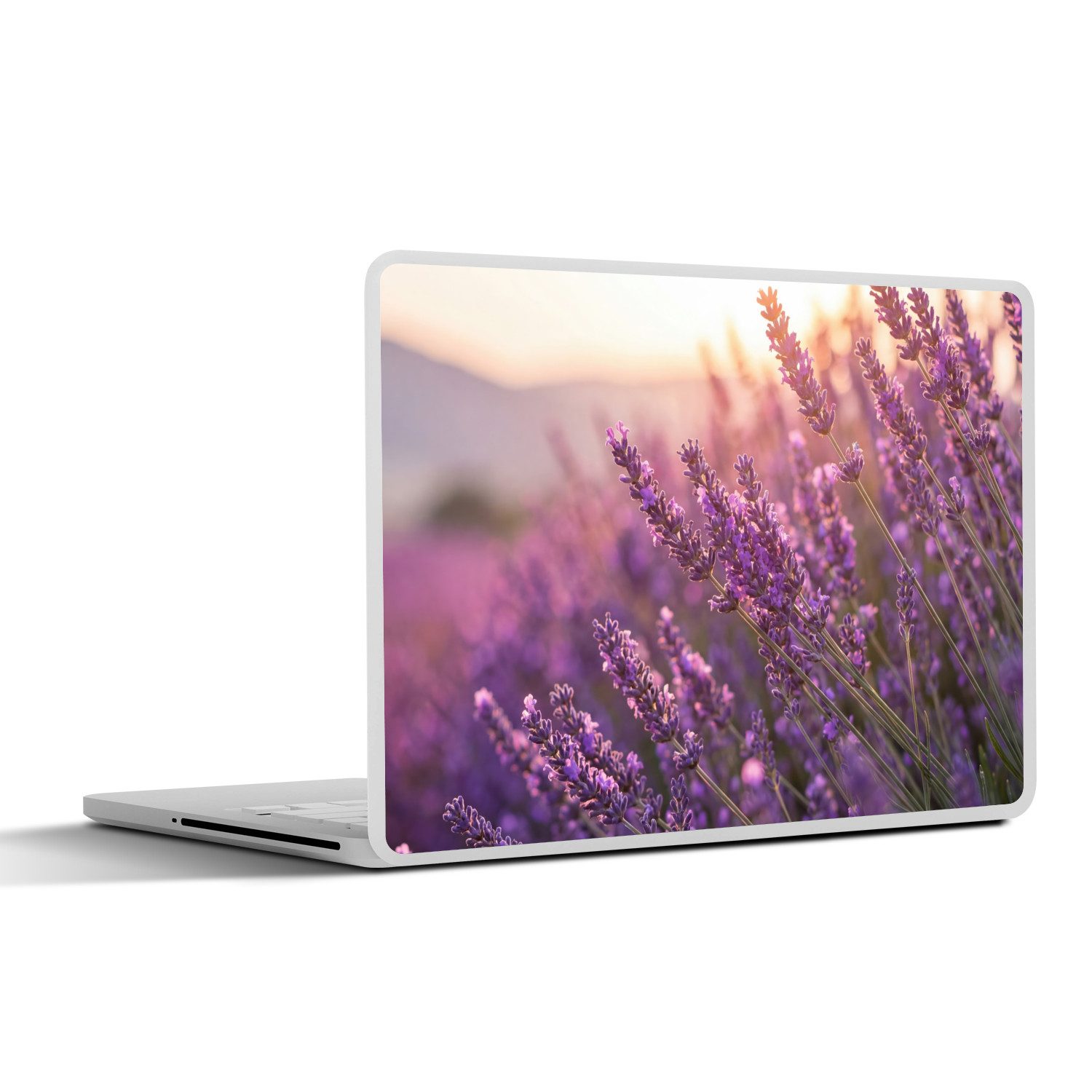 MuchoWow Laptop-Aufkleber Lavendel - Lila - Sonnenlicht, (1tlg), Laptop Folien Cover, Aufkleber, Sticker, Schutz vor Kratzern, 30x21 cm