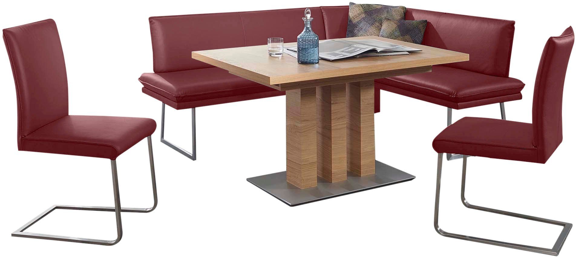 K+W Komfort & Wohnen Essgruppe Santos III, (4-tlg), gepolsterte Eckbank und Stühle, langer Schenkel rechts oder links