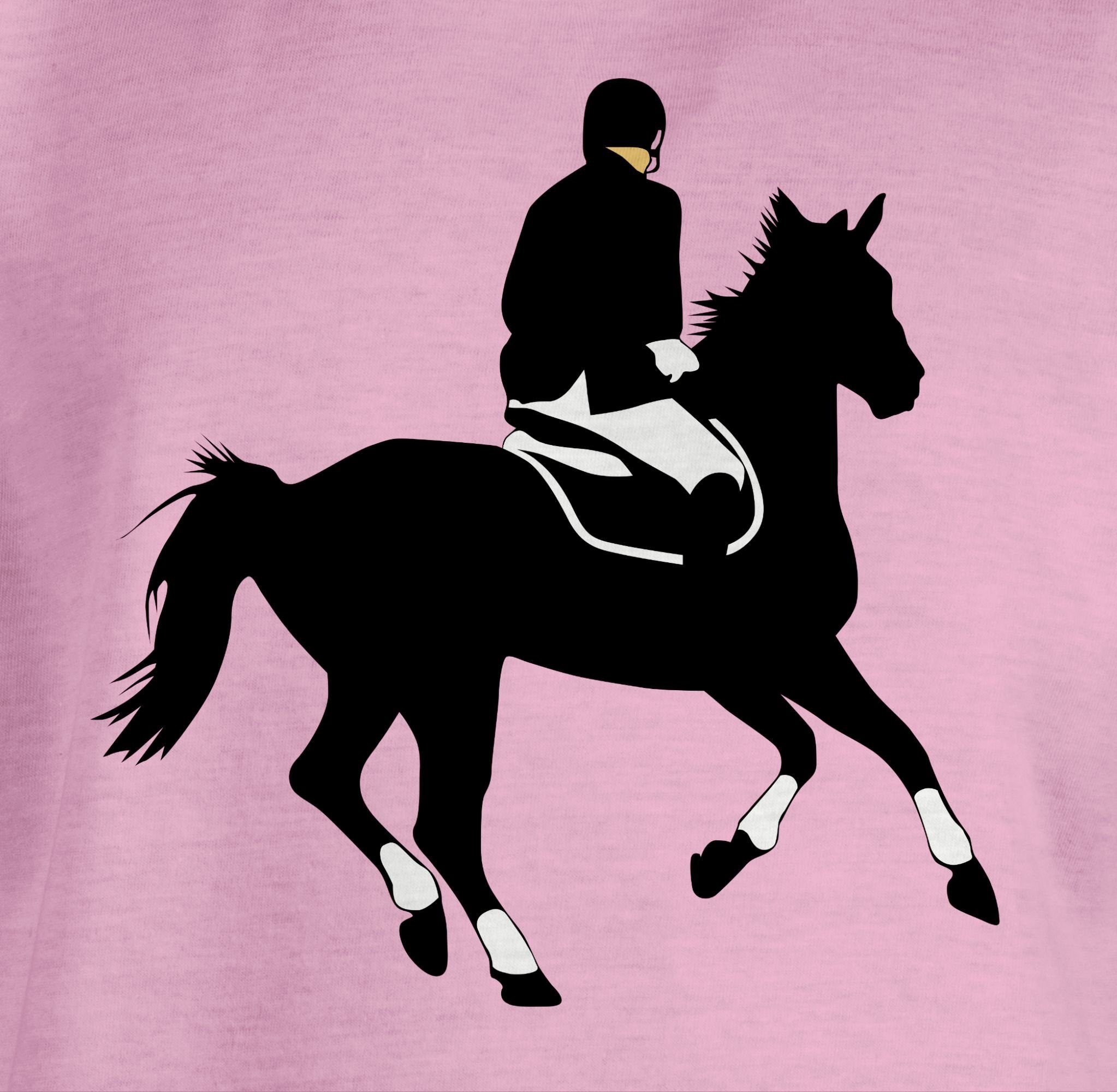 T-Shirt Pferd Dressurreiten Dressur Reiter Rosa Shirtracer Pferd 2