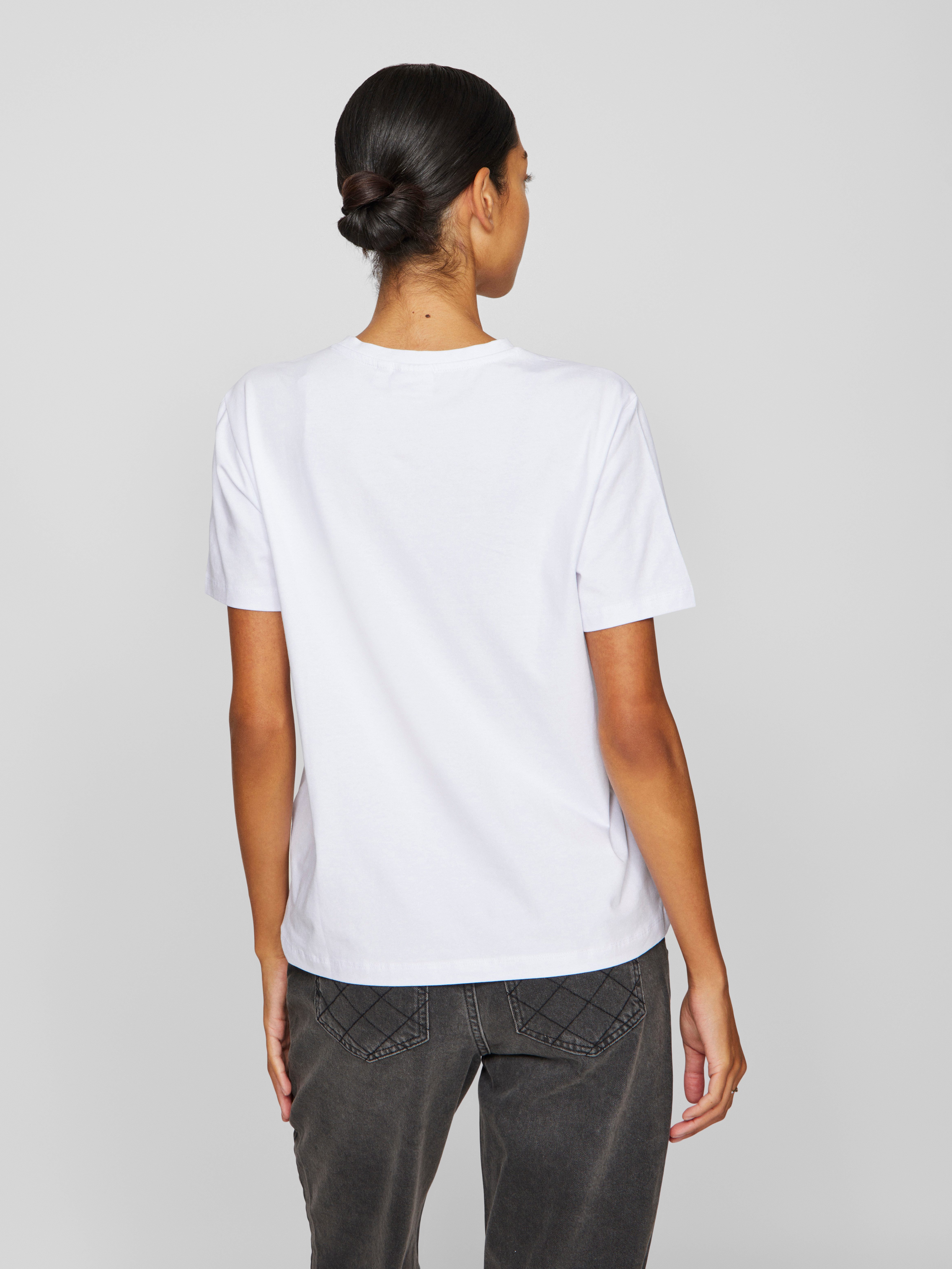 Vila Kurzarmshirt VINORA S/S T-SHIRT - NOOS Baumwollmischung, regular fit
