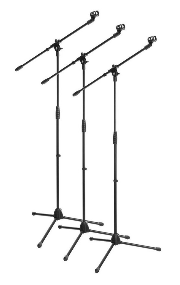 McGrey Mikrofonständer MBS-01 Mikrofonstativ mit Galgen und Mikrofonklemme, (Spar-Set, 3-tlg), Schwenkarm, höhenverstellbar bis ca. 154 cm