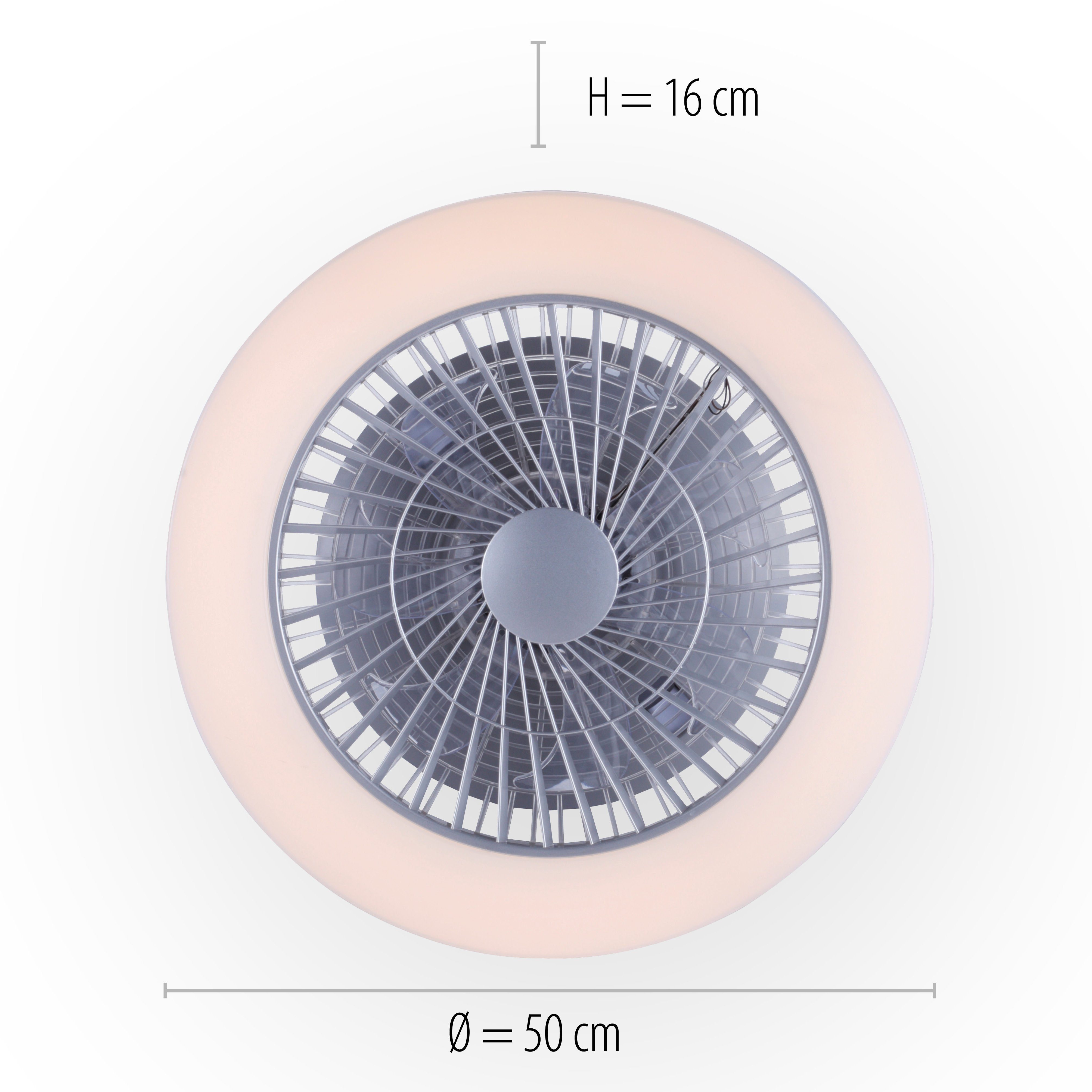 fest LEONARD, Ventilatorfunktion, integriert, Serienschalter Ventilatorfunktion, LED Deckenleuchte Leuchten Direkt Warmweiß, LED