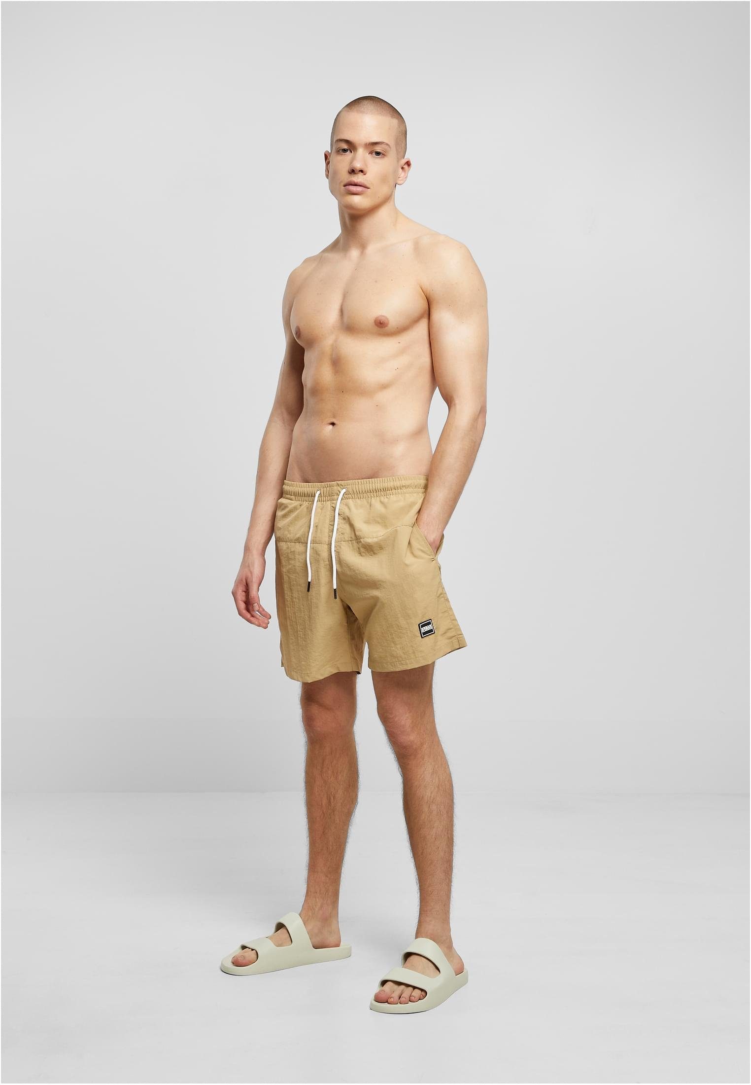 URBAN CLASSICS Badeshorts unionbeige Swim Herren Shorts