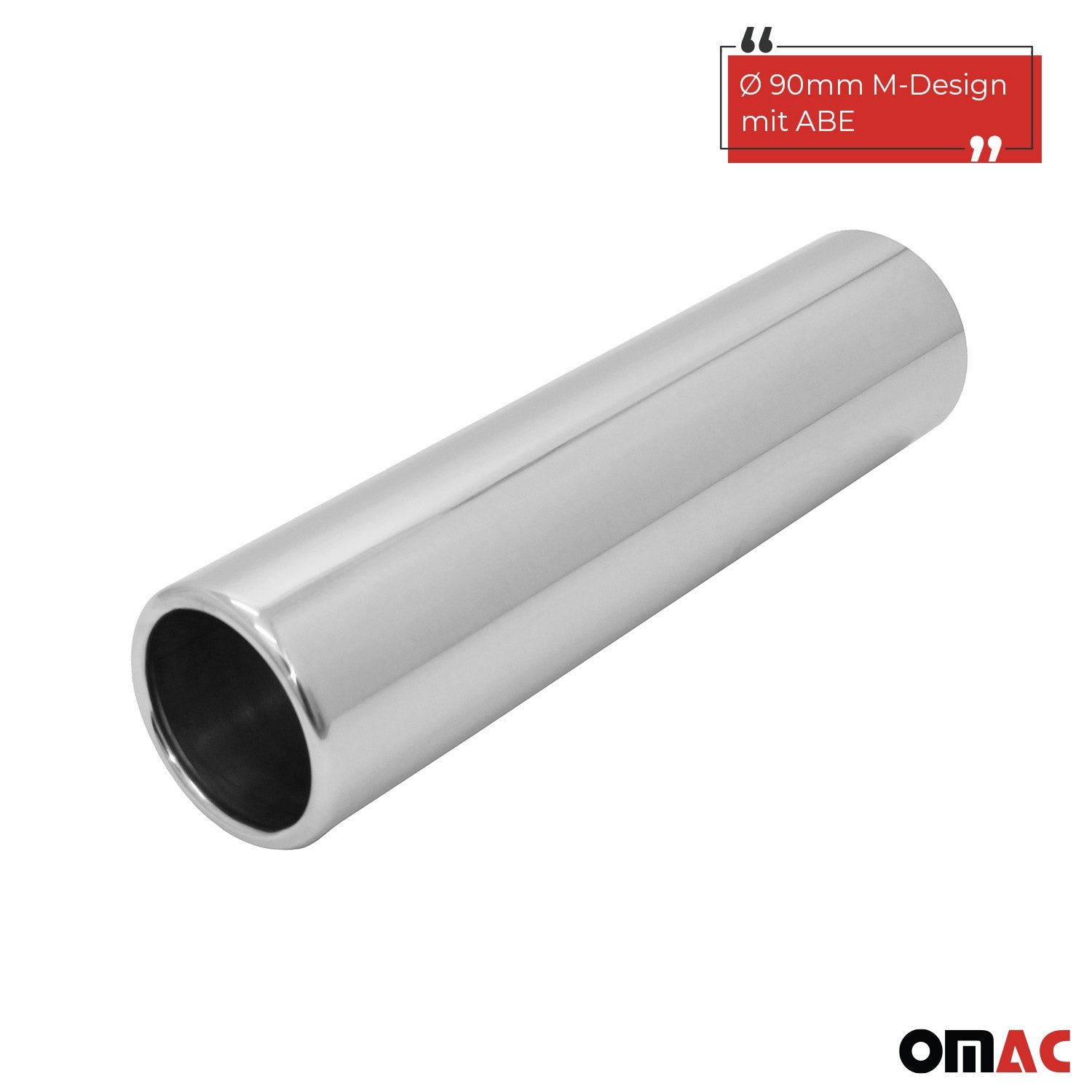 OMAC Auspuff-Flexrohr Endrohr Edelstahl 1x90mm zum ANSCHWEISSEN AUSPUFF ENDSCHALLDÄMPFER ABE