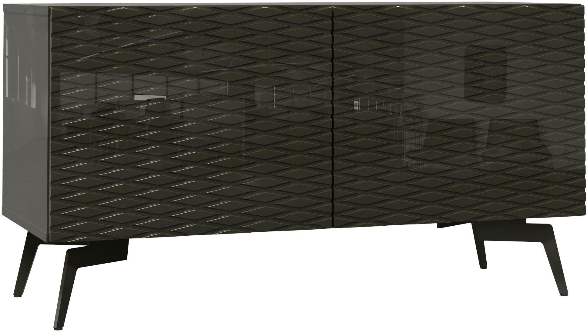 bruno banani Lowboard »Design 4«, mit 3D-Fronten in Hochglanz, in zwei Breiten - Bruno Banani