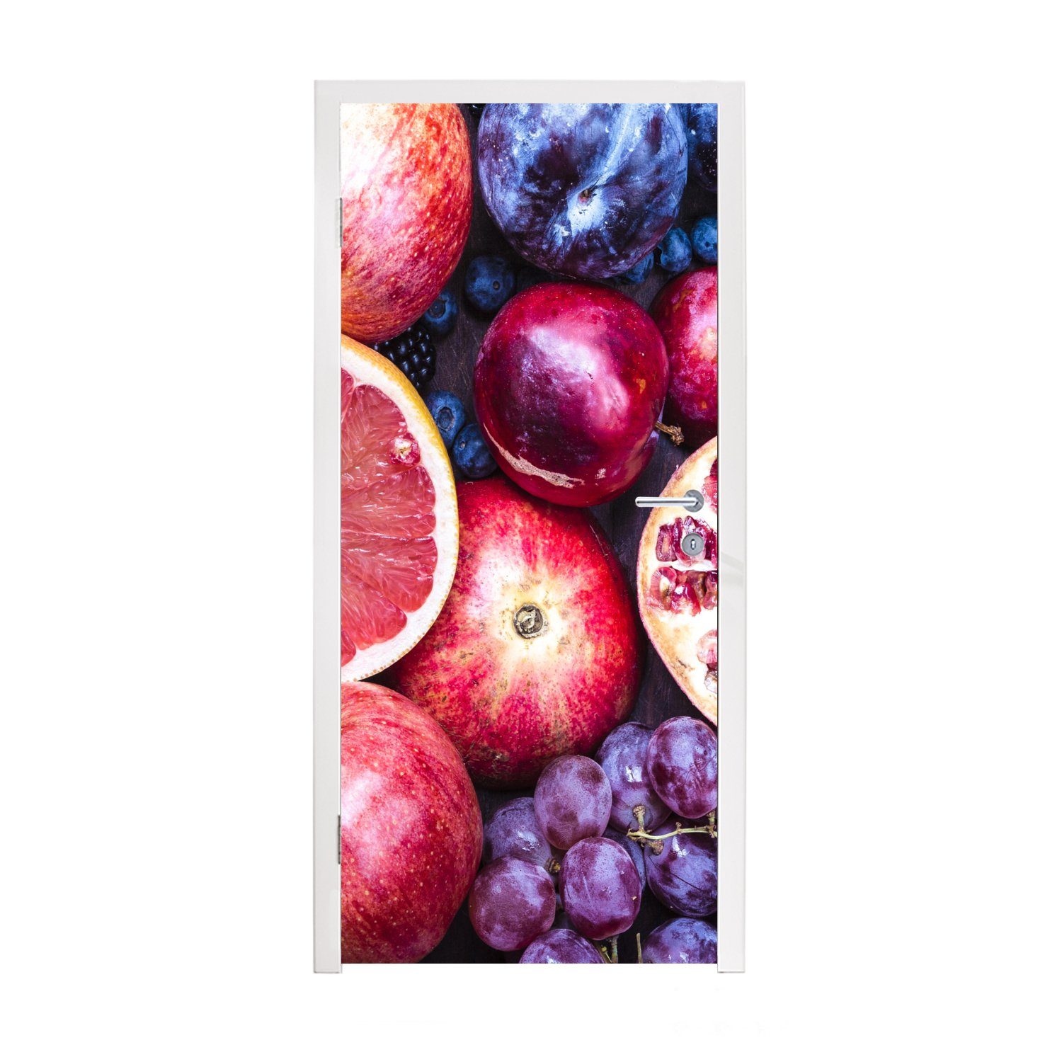 cm - Tür, (1 Fototapete Obst Türtapete MuchoWow Matt, 75x205 Regenbogen St), Farben, - bedruckt, für Türaufkleber,