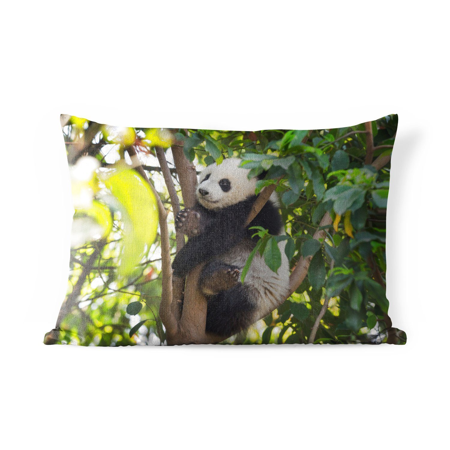MuchoWow Dekokissen Panda - Tier - Baum, Outdoor-Dekorationskissen, Polyester, Dekokissenbezug, Kissenhülle