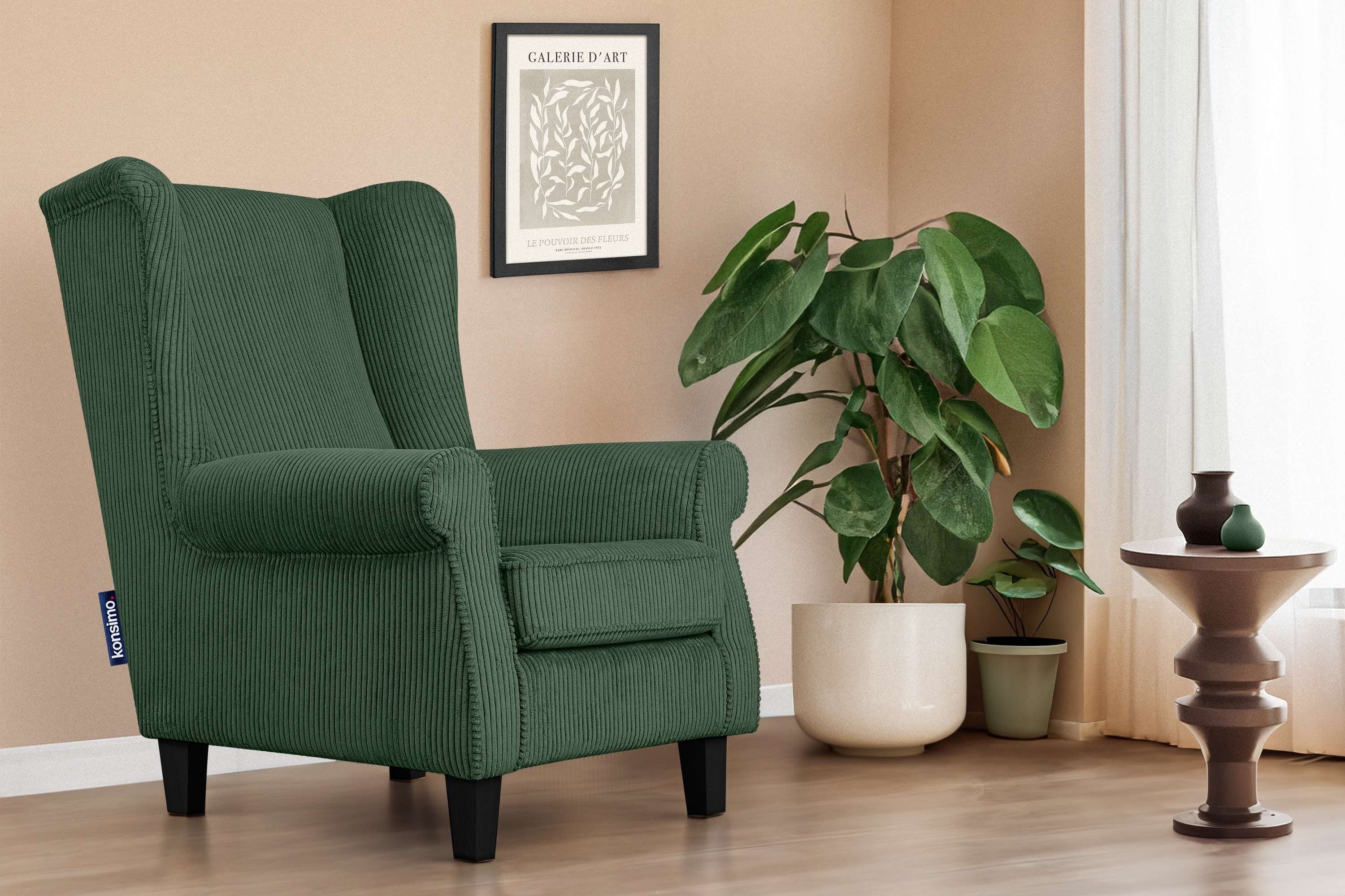 KONSIMO® Ohrensessel MILES Gepolsterter Sessel, mit günstig online kaufen