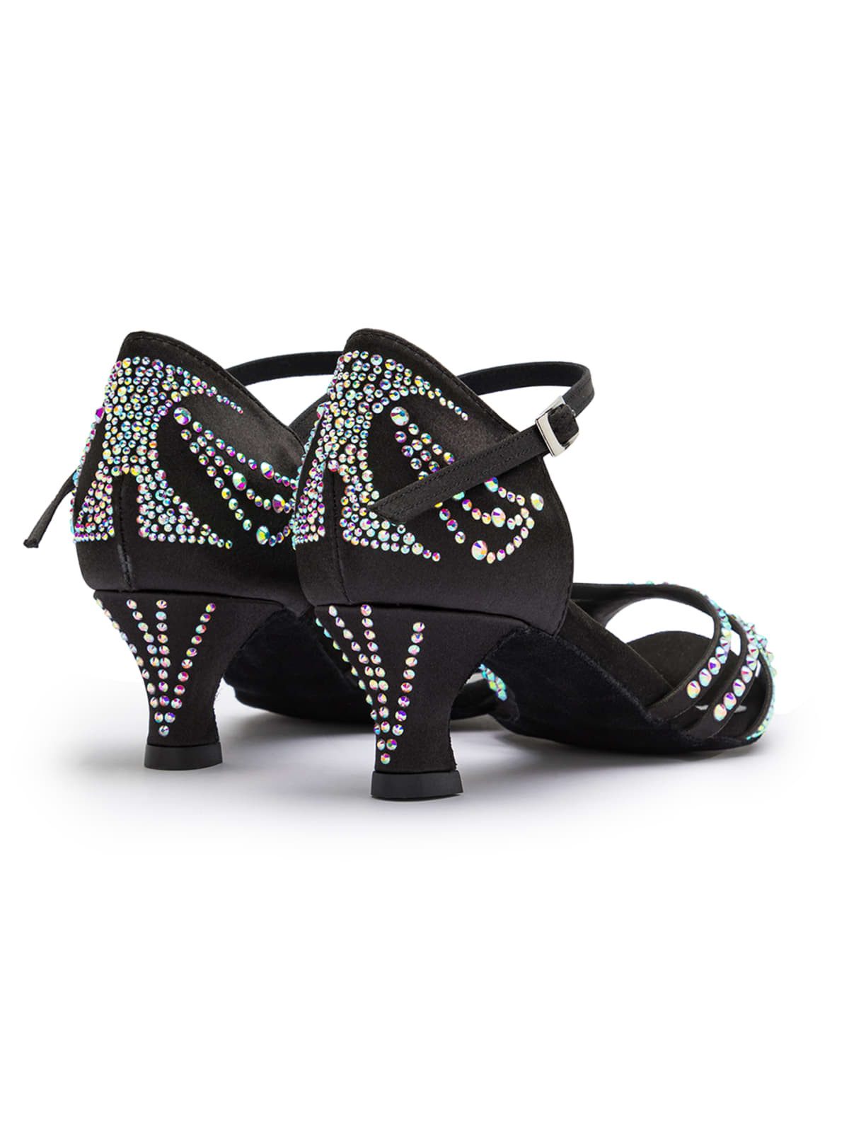 Dancing Queens Sparkle Shine Tanzschuhe Satin - Absatz 5.0 cm flare Sandalette Tanzschuh 5 cm Absatz: Salsa, Bachata, Kizomba, Zumba