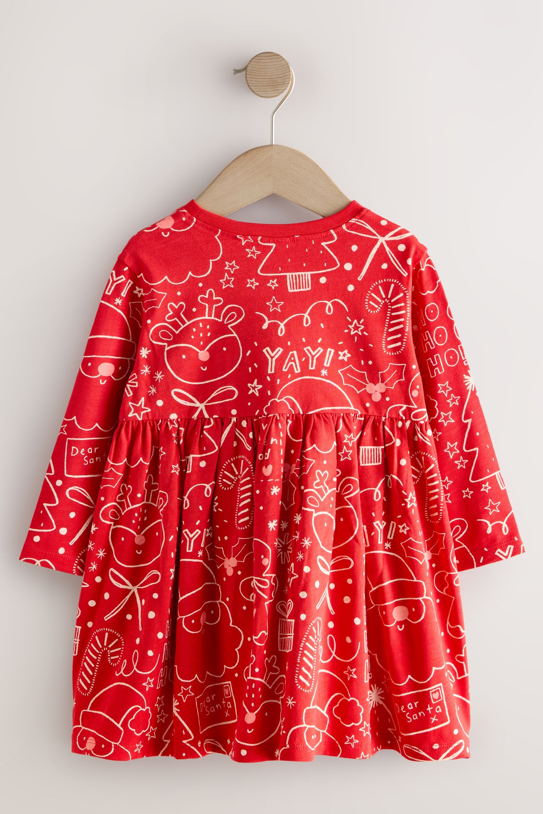 Next Blusenkleid Langärmeliges Weihnachtskleid mit Motiv günstig online kaufen