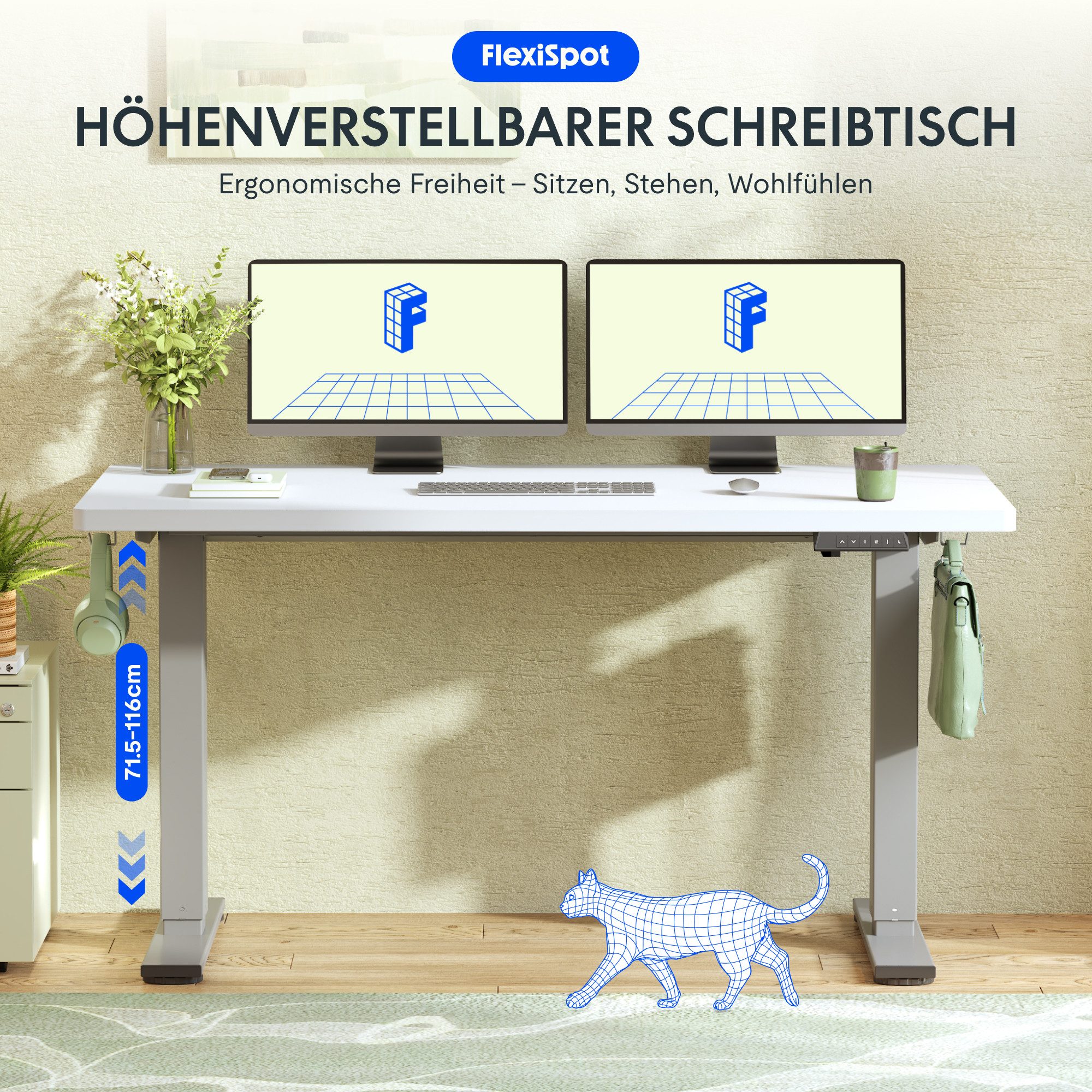 FLEXISPOT Schreibtisch Basic-Series Elektrisch höhenverstellbarer Schreibti günstig online kaufen