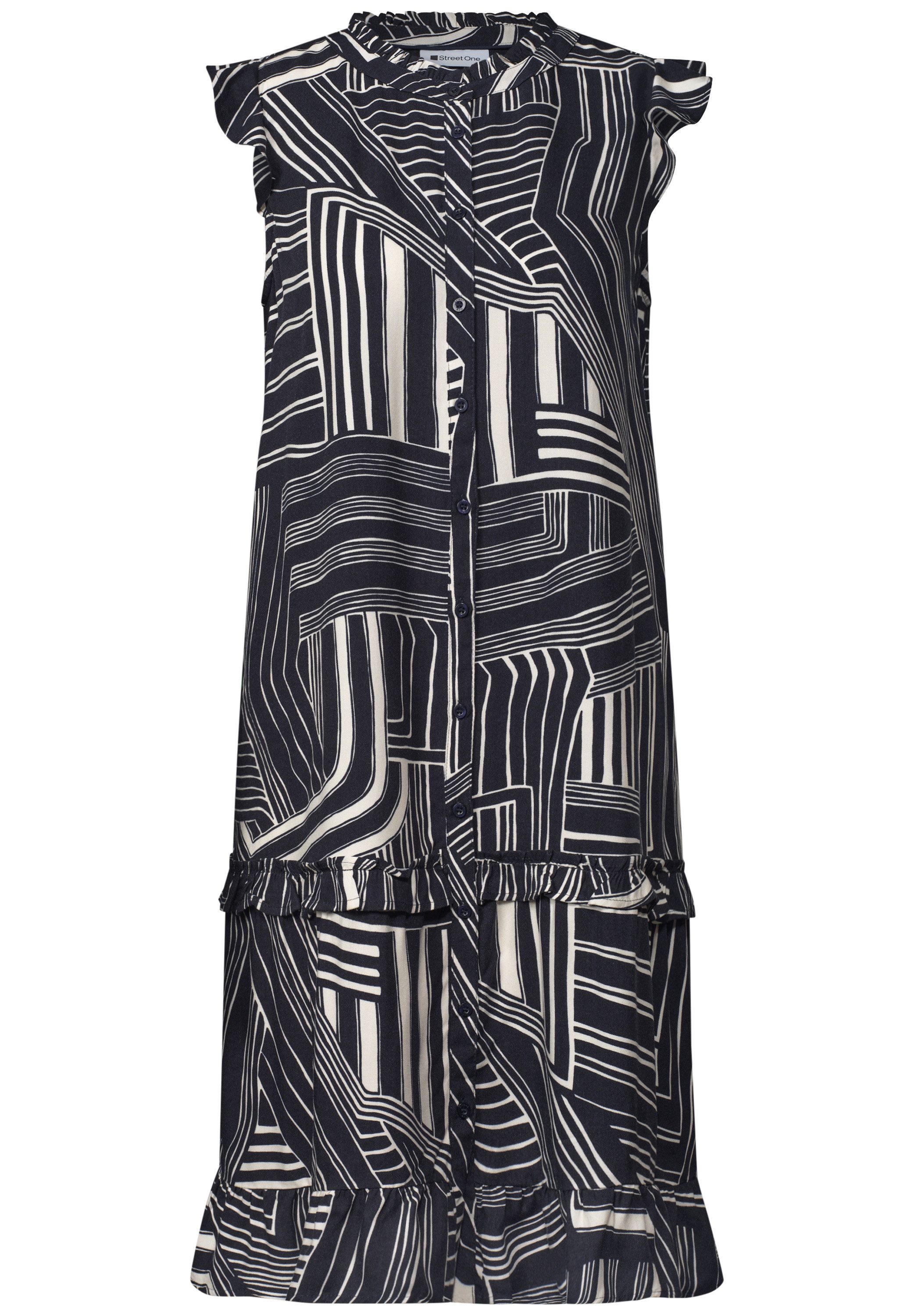 STREET ONE Midikleid Knielanges Sommerkleid / ärmellos / Grafisches Muster