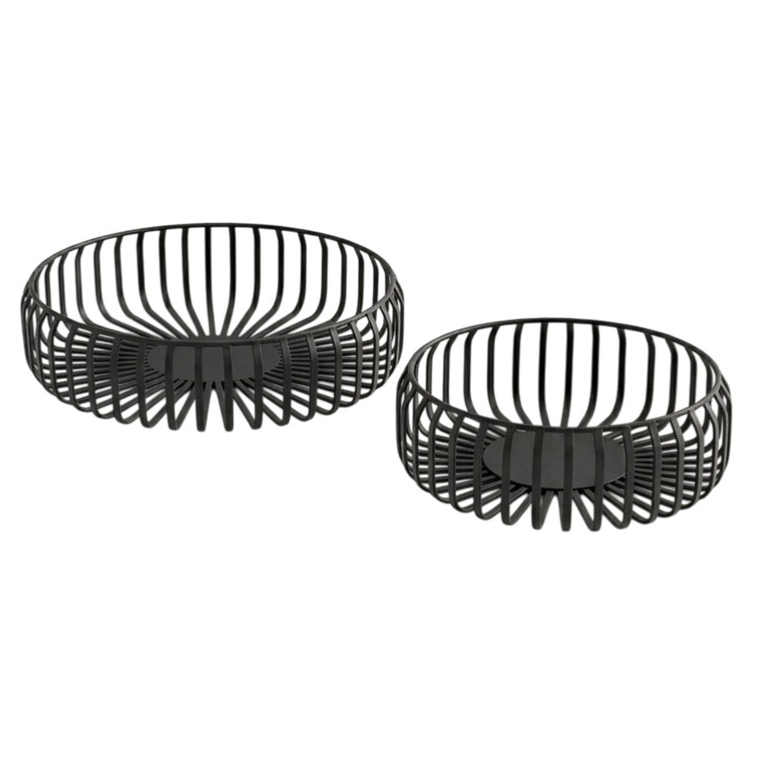 Macosa Home Dekoschale 2er Set Schwarz od. Taupe Metall modern (Aufbewahrungsschale, 2 St., Metallschale Schale rund), Obstschale Drahtschale Wohnaccessoire