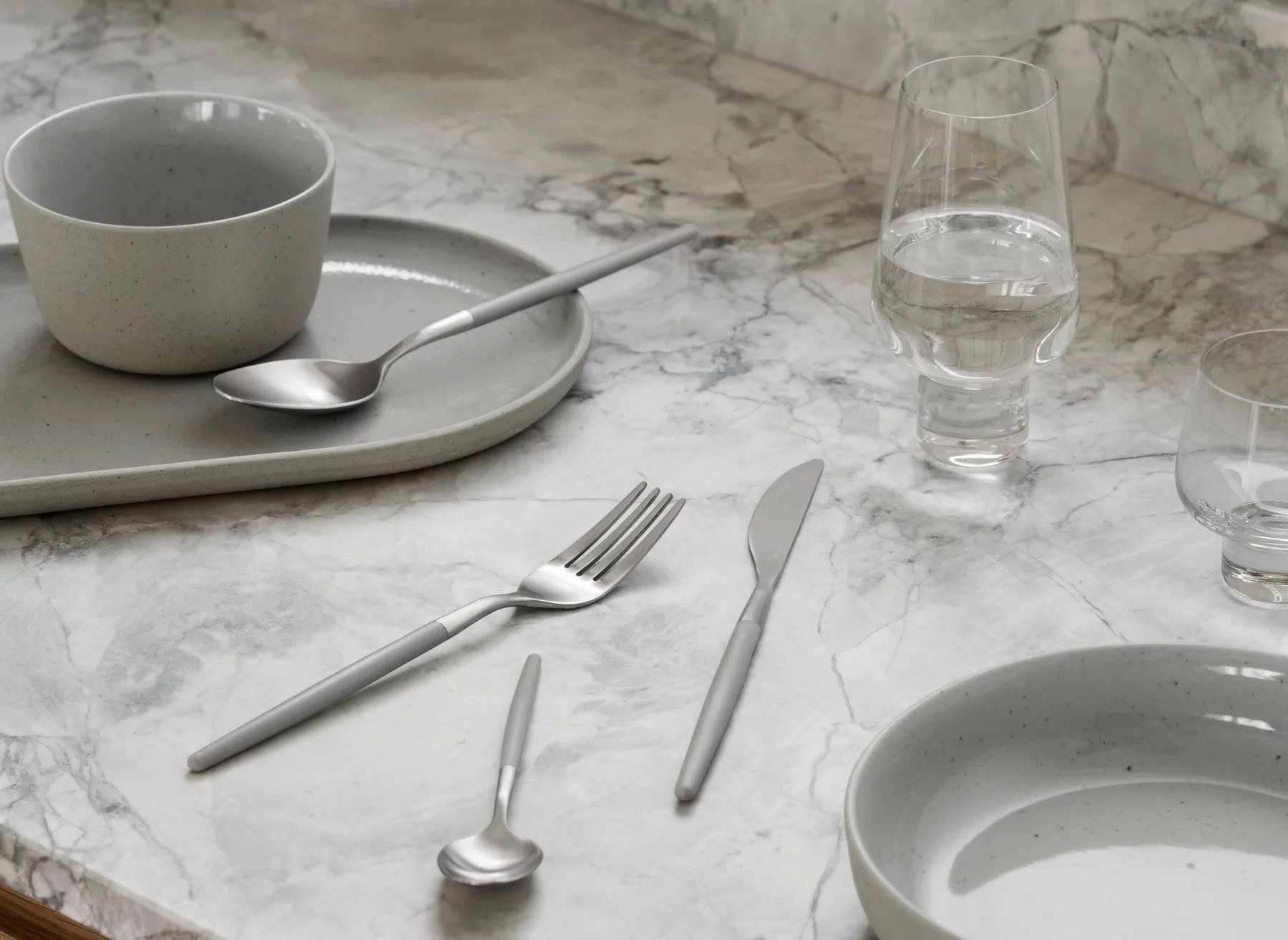 blomus Besteck-Set MAXIME (16-tlg), 4 Personen, Edelstahl, Kunststoff, matt, bebürstet, Griffe mit Kunststoffbeschichtung