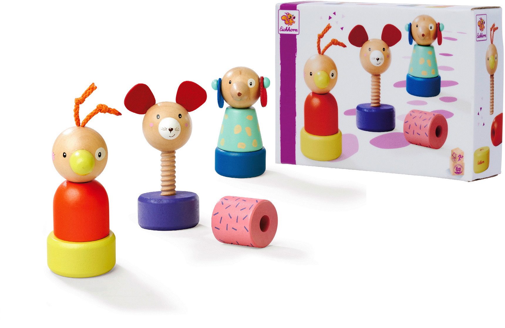 Eichhorn Motorikbrett Kleinkindwelt Motorikspielzeug Schraubfiguren Friends günstig online kaufen