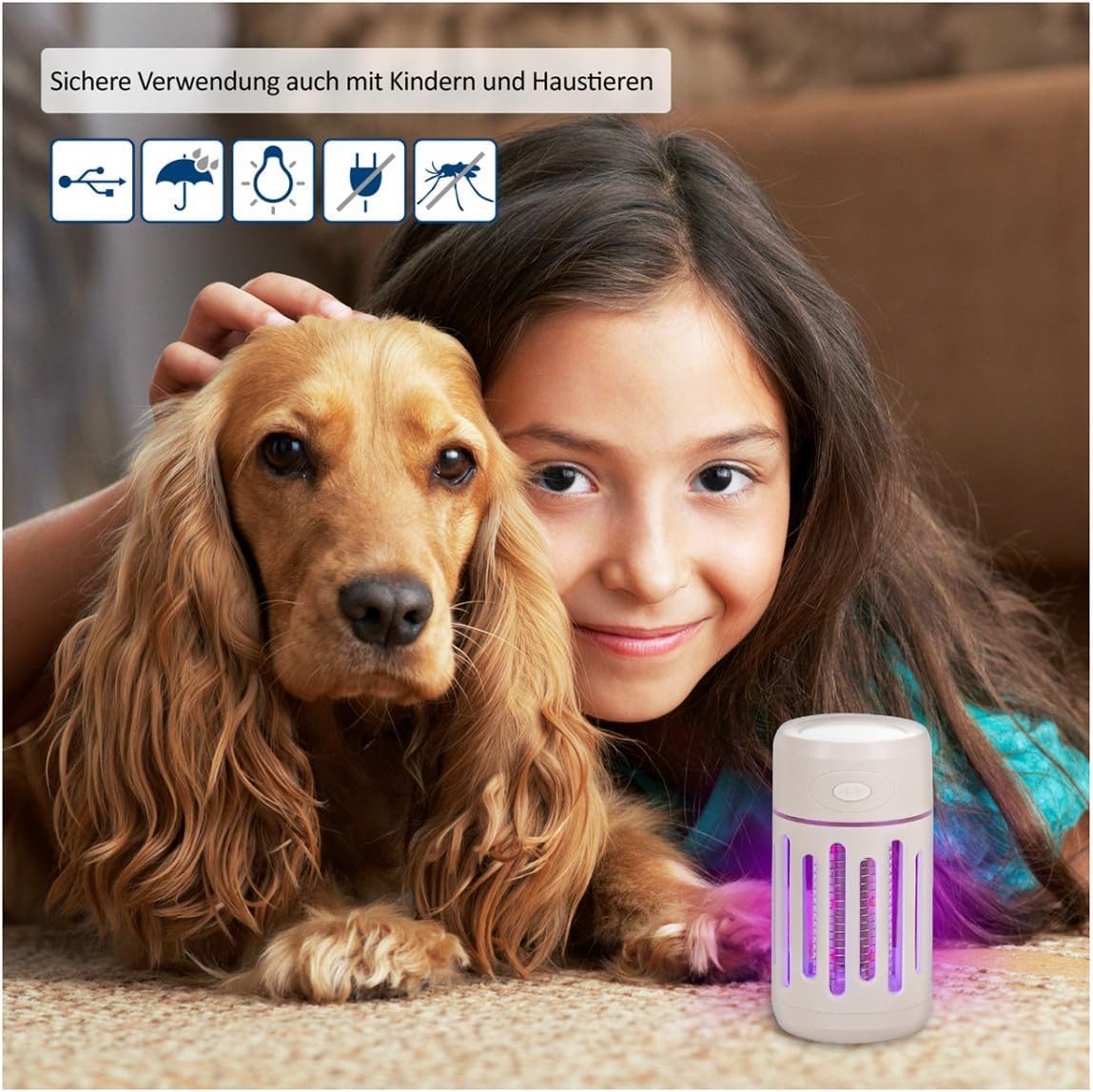 Genius Insektenfalle UV Insektenfalle Elektrisch Mückenfalle Mückenlampe 2in1 Genius A07036