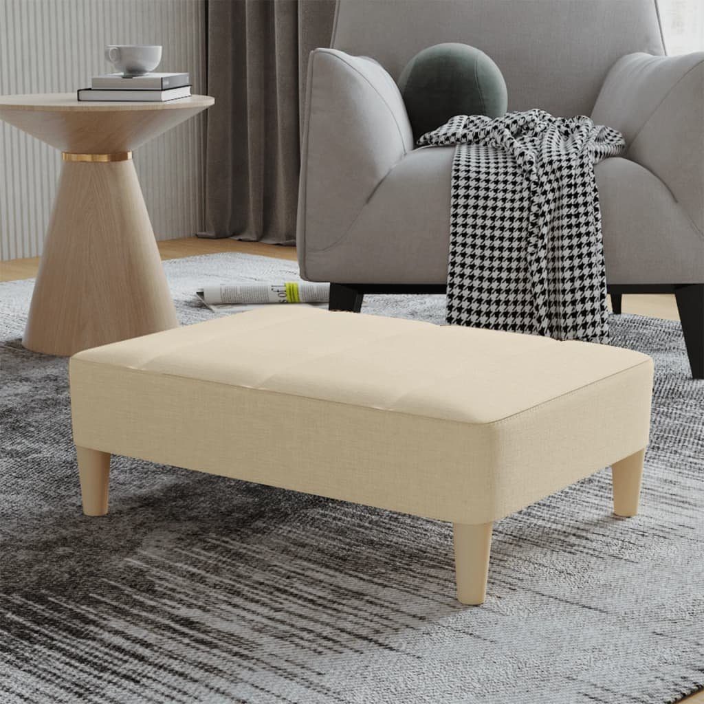 St) Stoff (1 Creme 78x56x32 cm vidaXL Fußhocker Polsterhocker