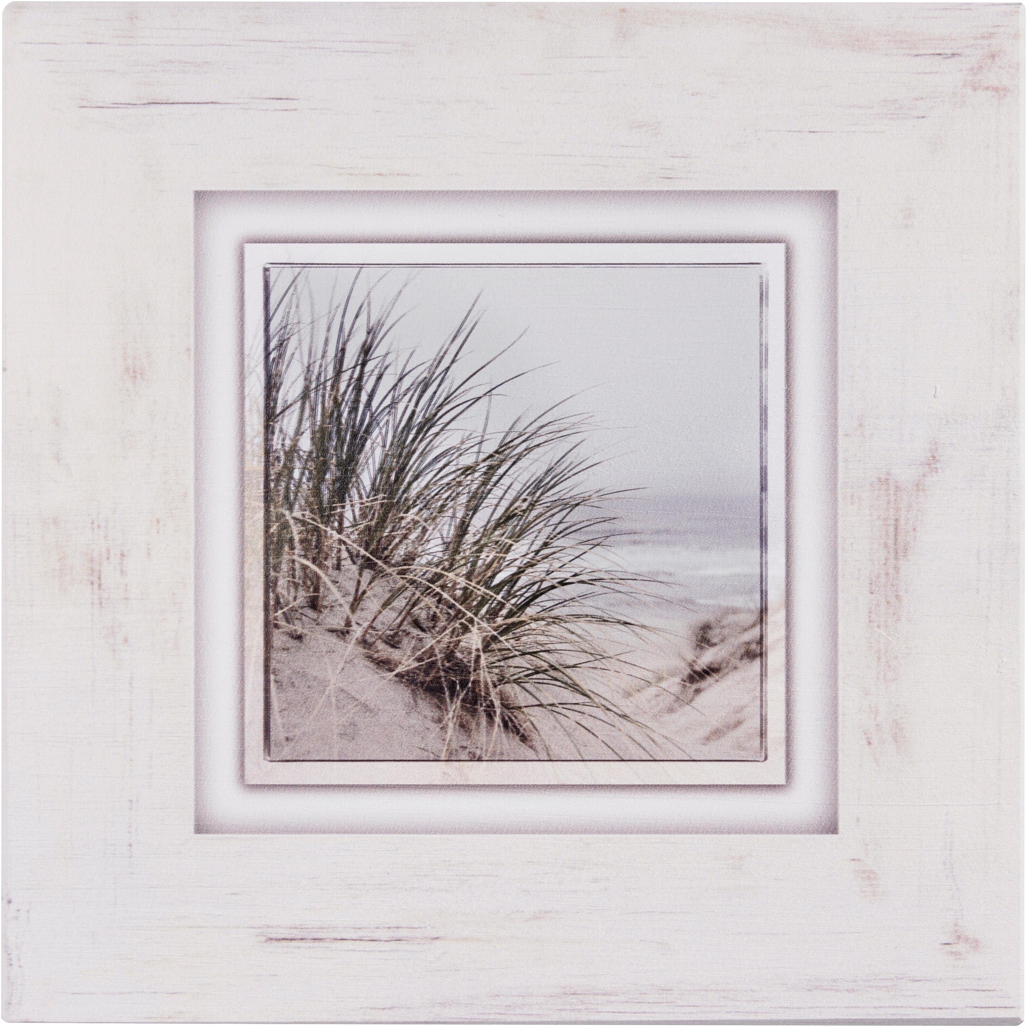 Home affaire Holzbild »Gräser am Strand«, 40/40 cm-HomeTrends
