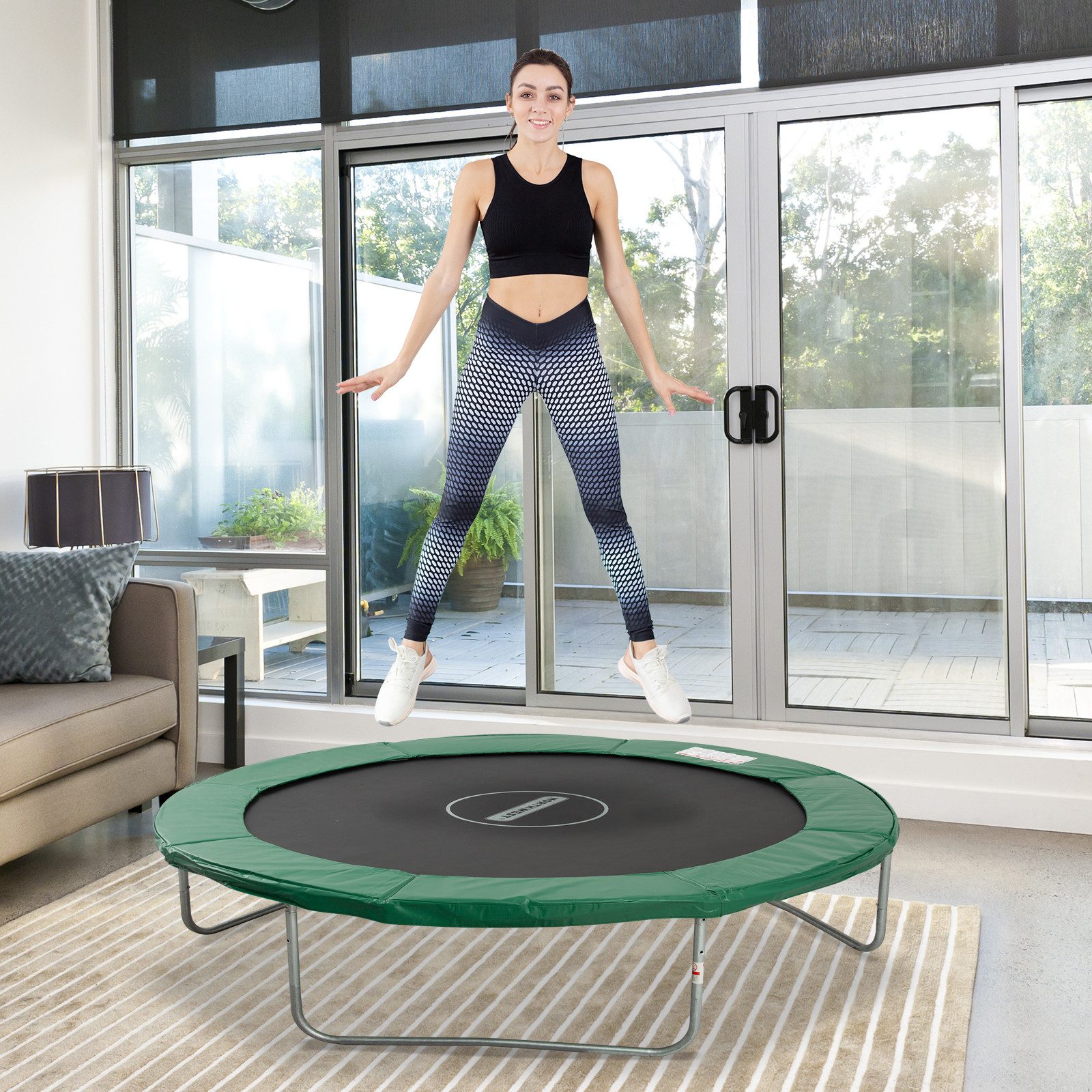 HOMCOM Trampolin-Abdeckplane Wetterplane Randabdeckung 8ft Ø305 cm Trampolin nicht enthalten (Set, 1-St., Trampolin Sicherheit Schutz), für Garten, Grün