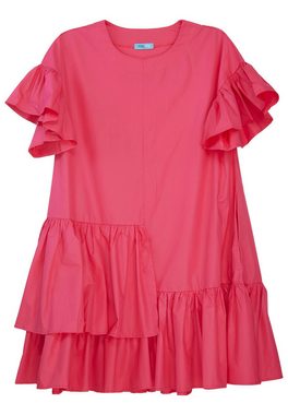 Tooche Blusenkleid Rosa Volants als Ärmel und am Saum