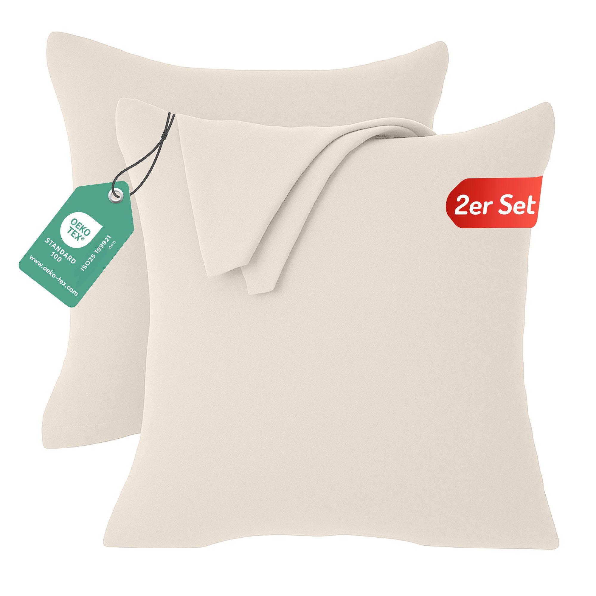 livessa Kissenbezug 2er Set Kissenbezug - Verdeckter Reißverschluss - Kopfk günstig online kaufen