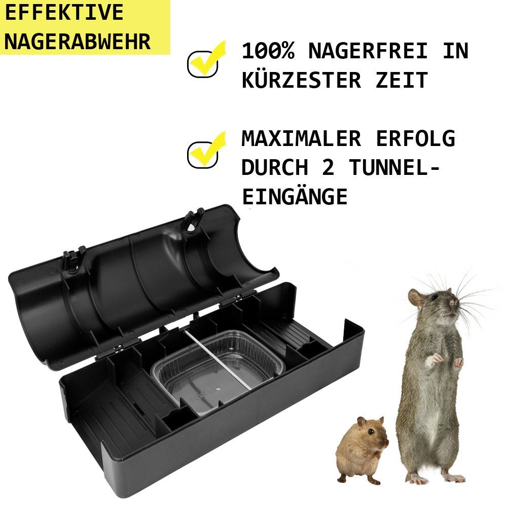 Lebendfalle 1-30x Köderbox Köderstation Rohr Mäusebox Rattenbox Nagerköderstation