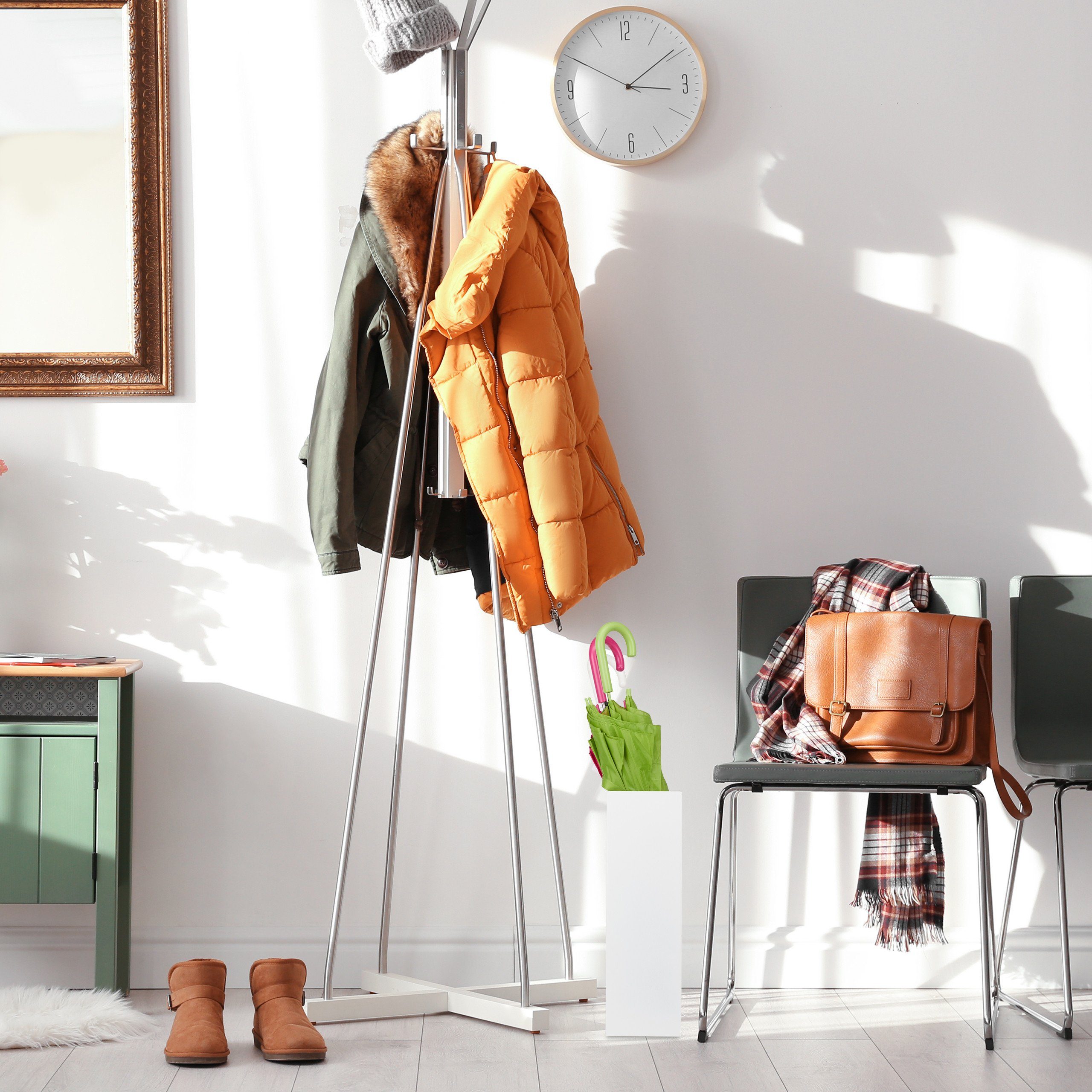 relaxdays Schirmständer Regenschirmständer XL eckig, Weiß günstig online kaufen