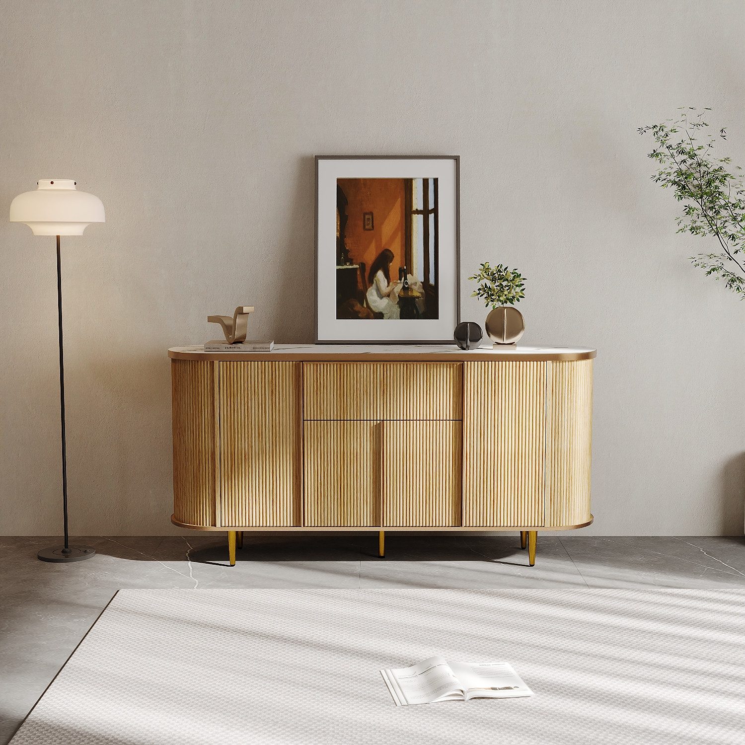 FUFU&GAGA Sideboard Beistellschrank in Holzoptik mit günstig online kaufen