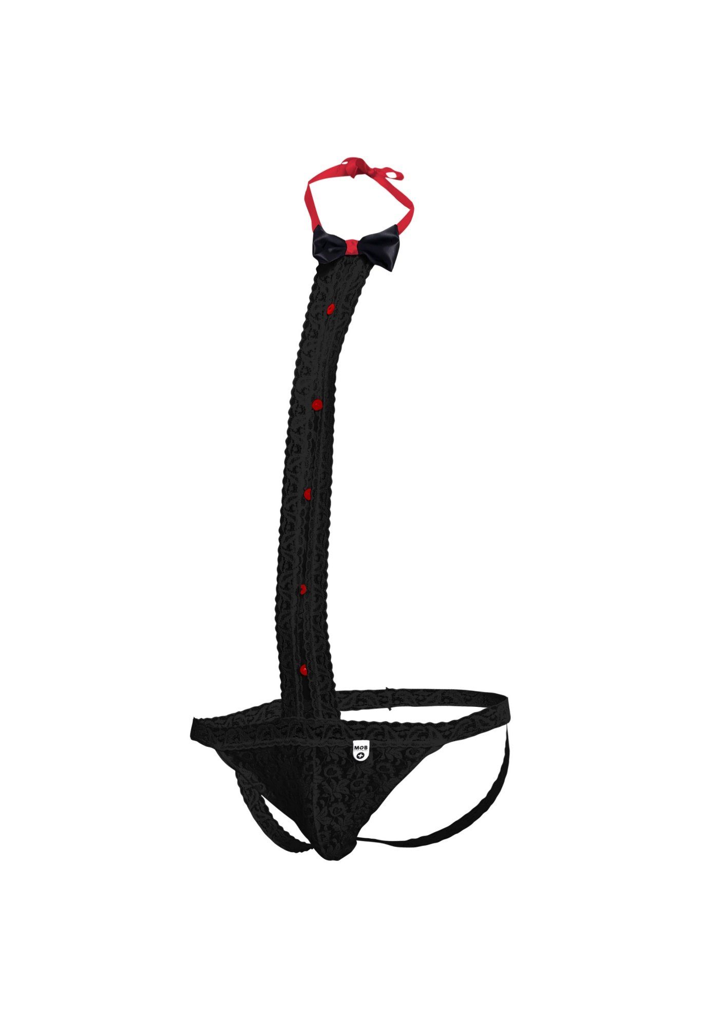 MOB Eroticwear Slip Jock-Strap im Smoking-Look - schwarz (1-St) klassischer Tanga aus Smoking-Spitze