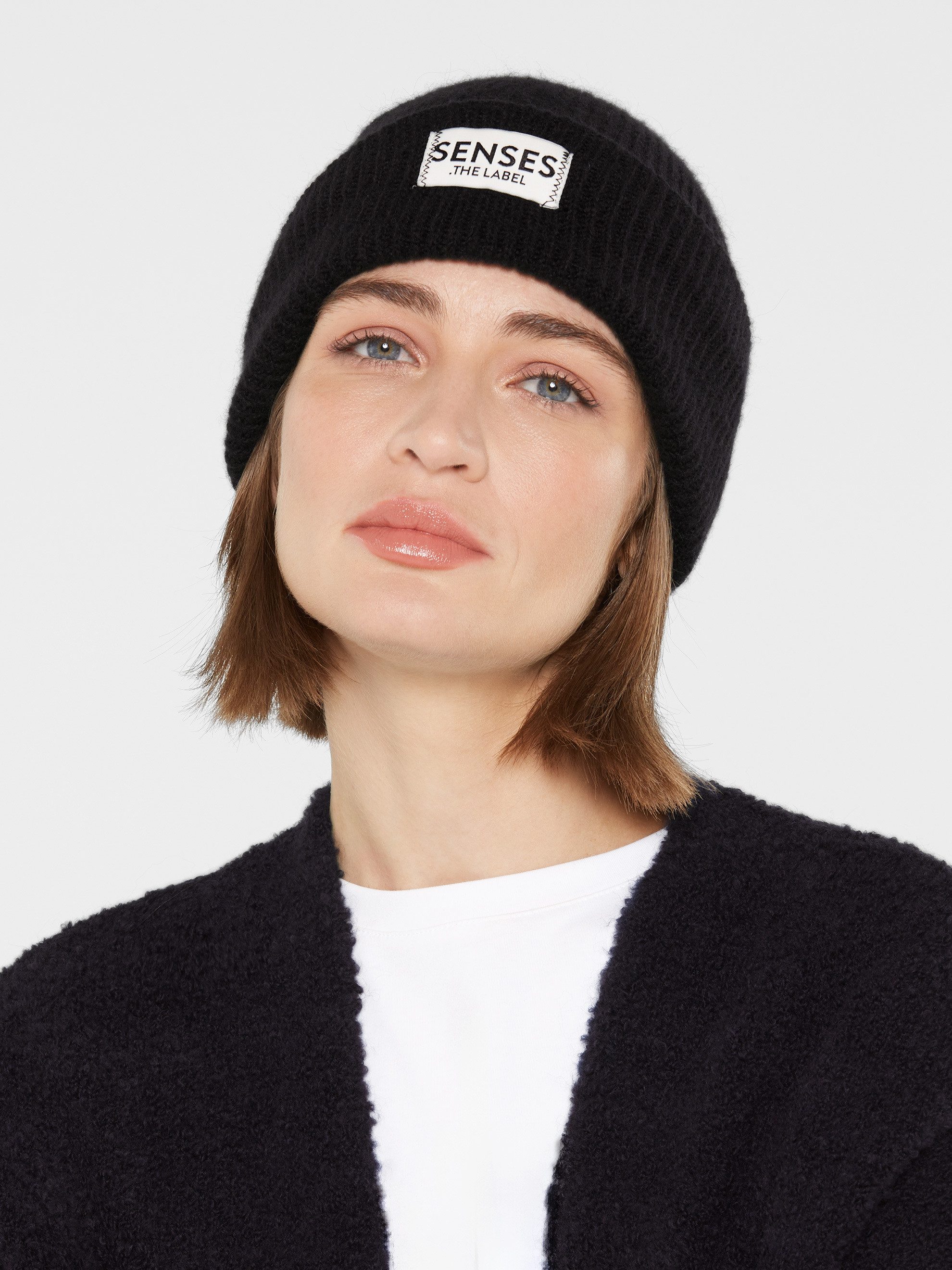 SENSES.THE LABEL Strickmütze mit Label Patch