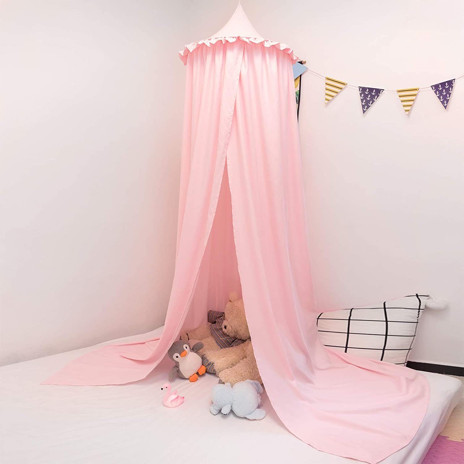 EUGAD Bettzelt (1-tlg) Betthimmel für Schlafzimmer Moskitonetz Spielzelte rosa | Bettzelte