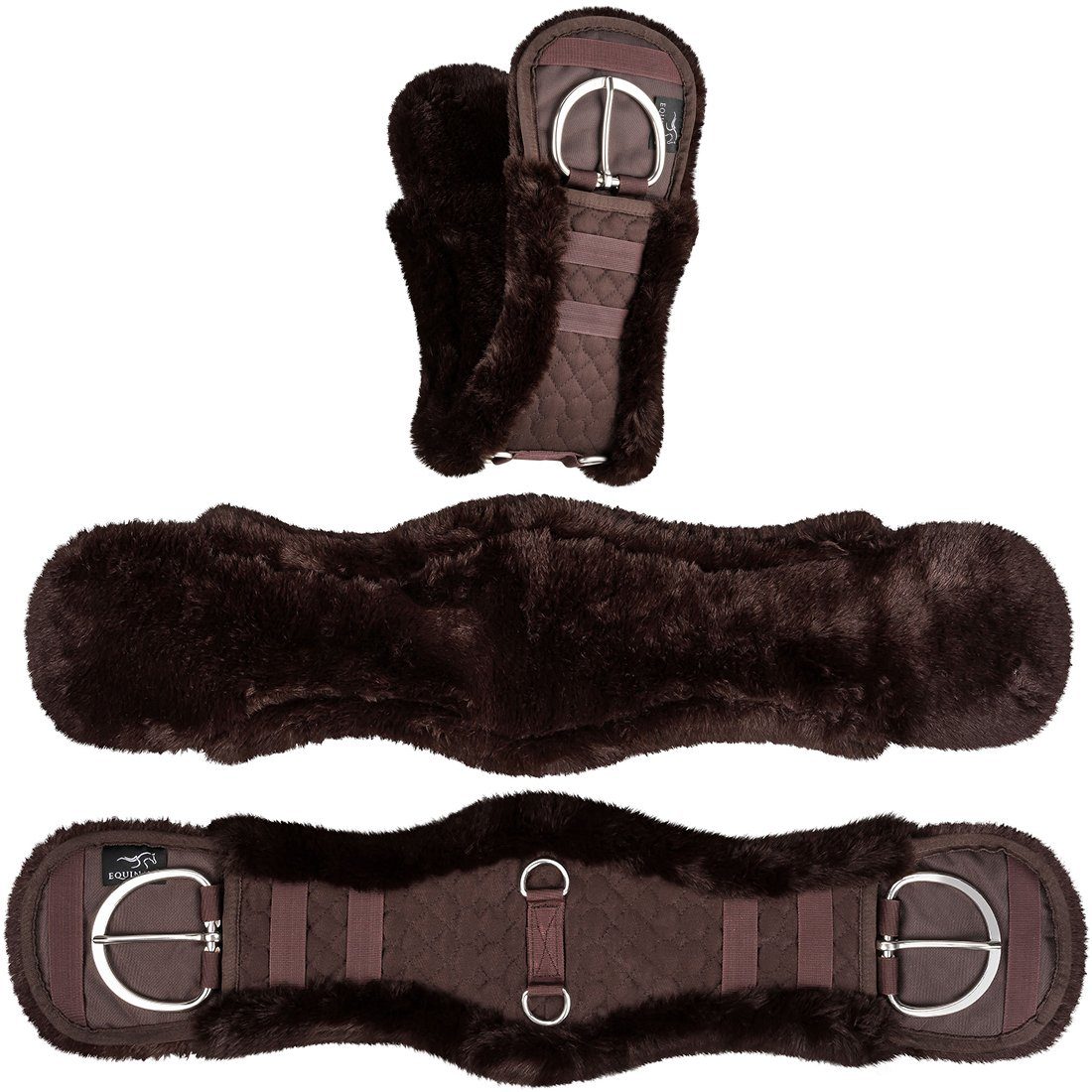 Equinate Sattelgurte Westerngurt Classical anatomisch mit synthetischem Lammfell, besonders anschmiegsam
