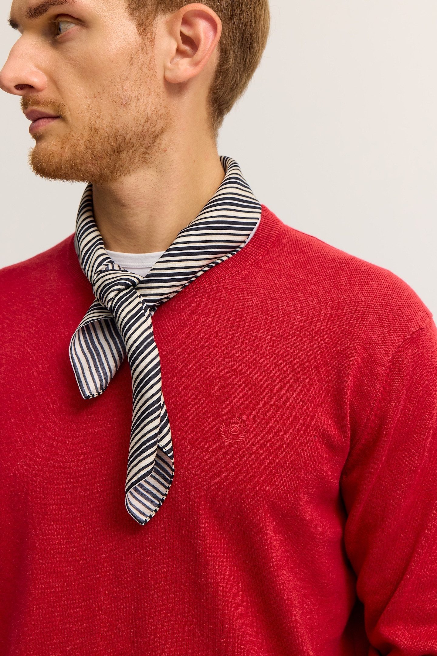 bugatti Rundhalspullover Regular Fit Basic Essential aus reiner Baumwolle