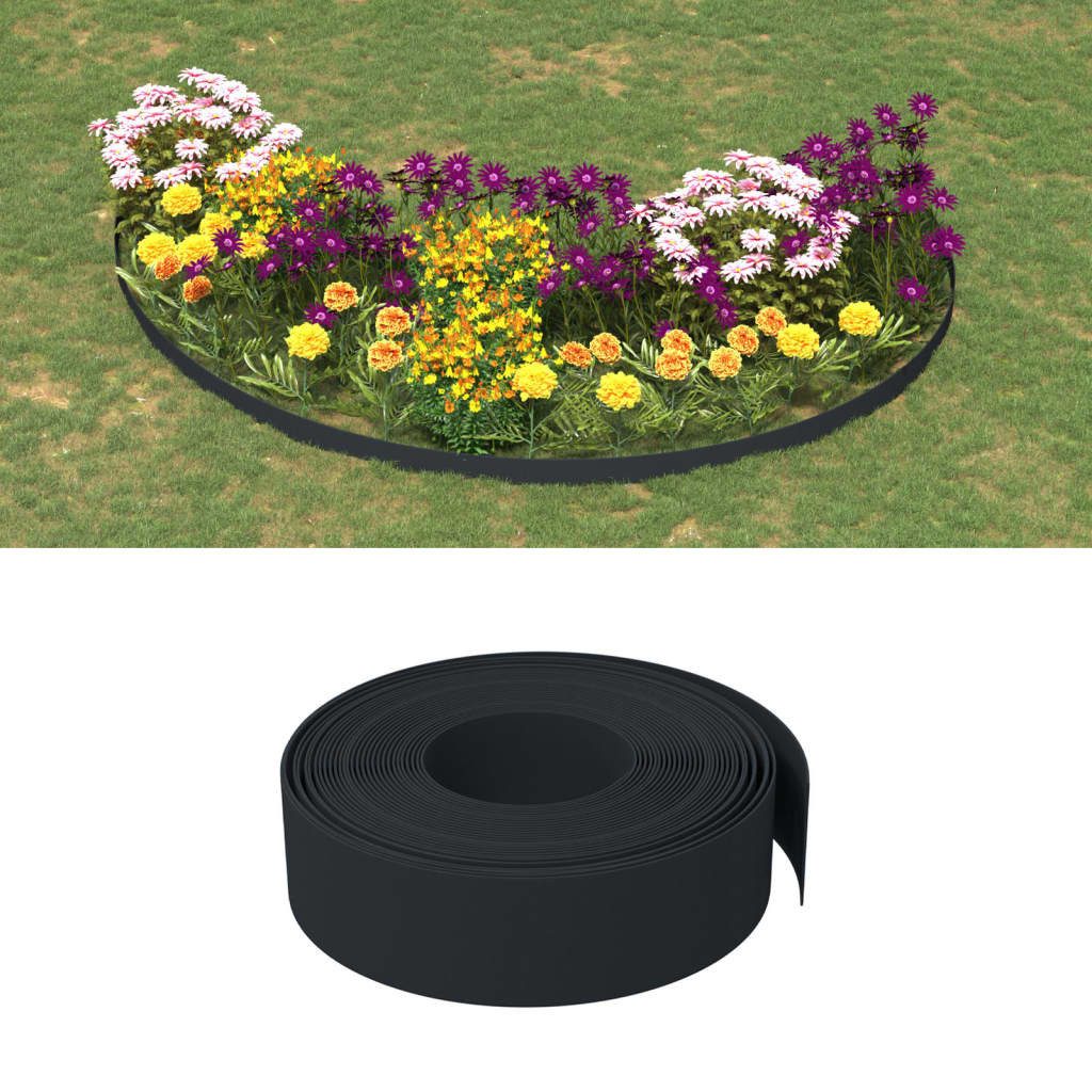 Thumbnail - vidaXL Rasenkante, Beeteinfassung 4 Stk. Schwarz 10 m 15 cm Polyethylen