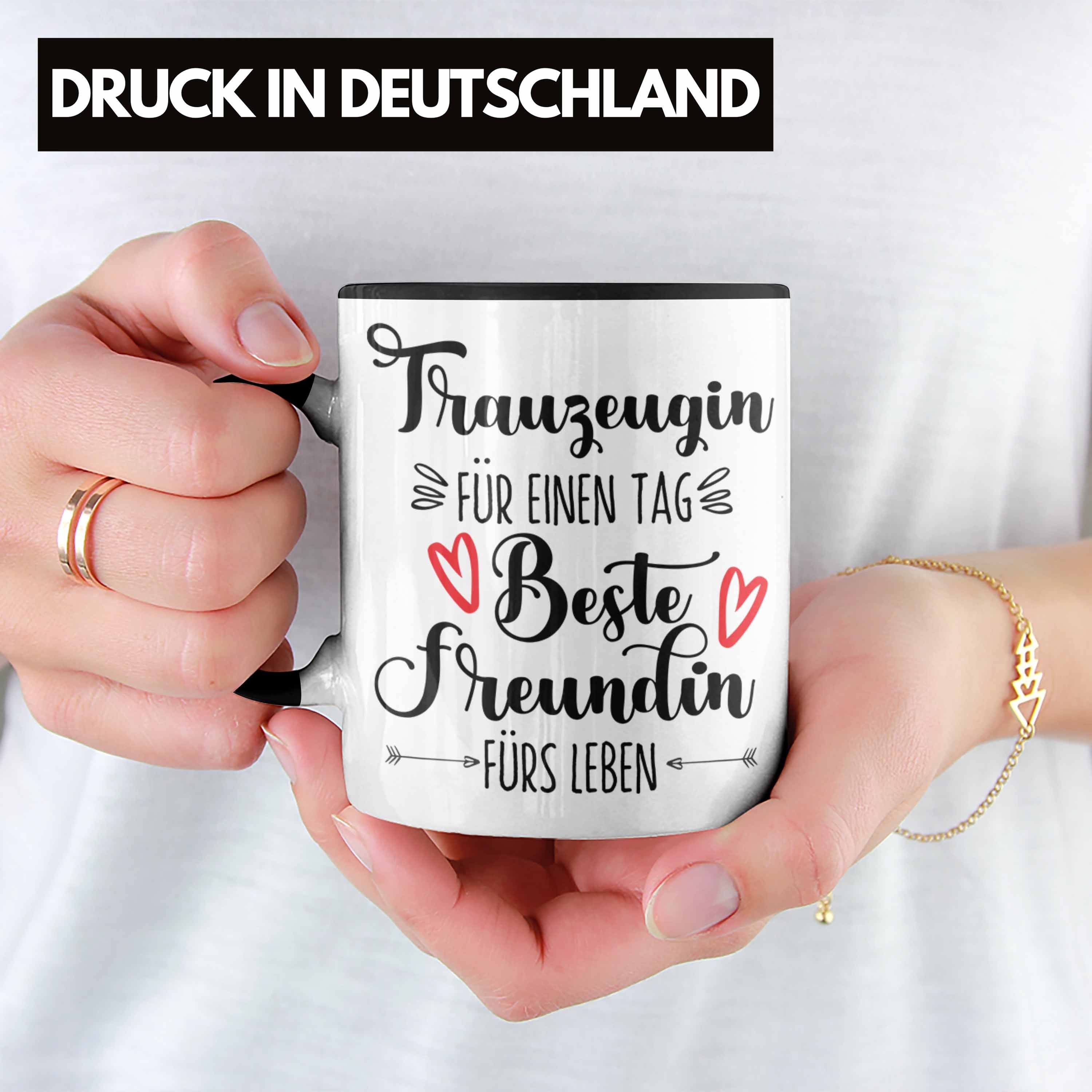 Tasse Beste Überraschung Geschenk Beste Trendation Freundin Trauzeugi Trauzeugin Schwarz Tasse