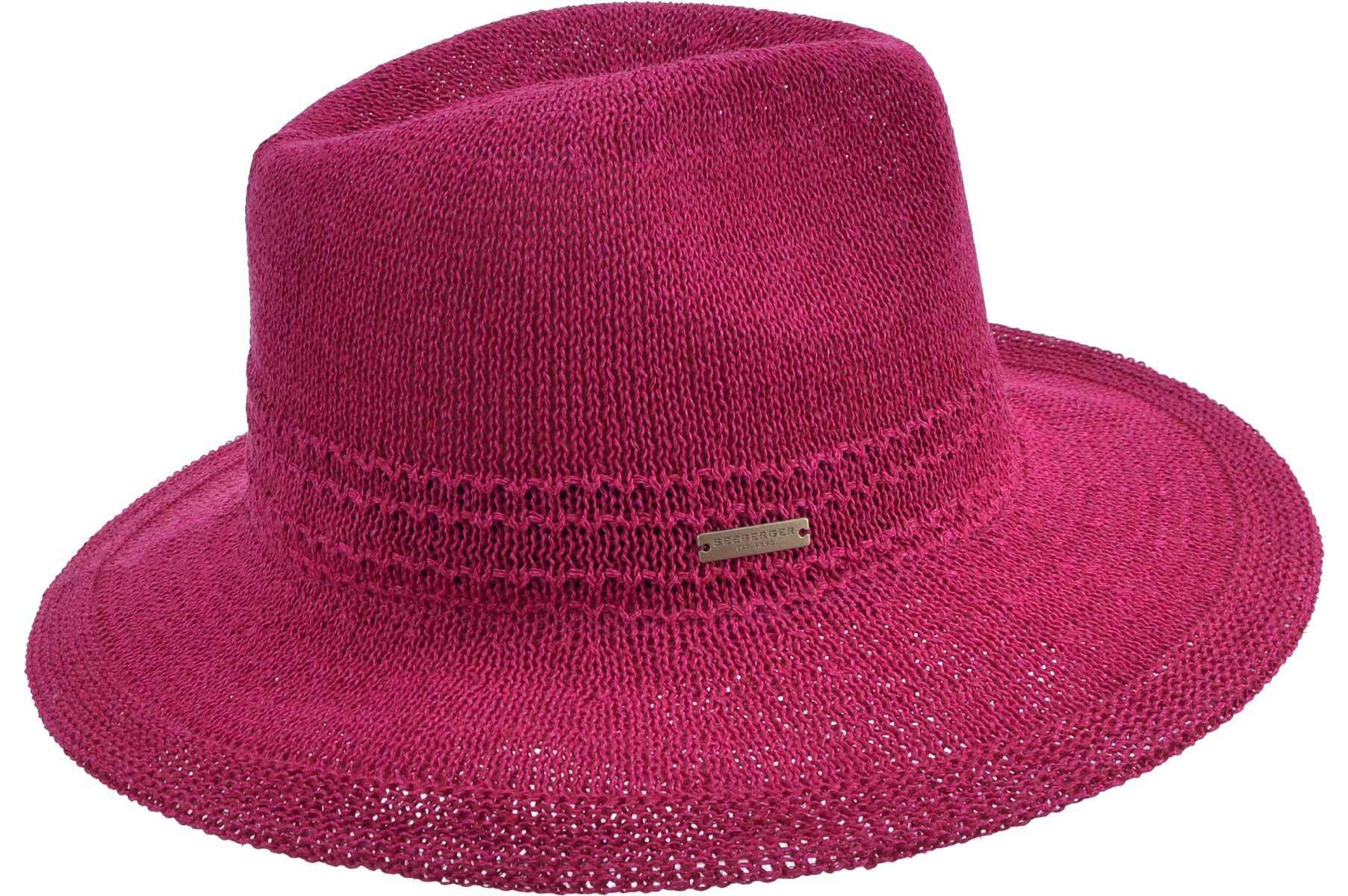 Seeberger Fedora Baumwoll-Papiermix Fedora mit Muster 55510-0