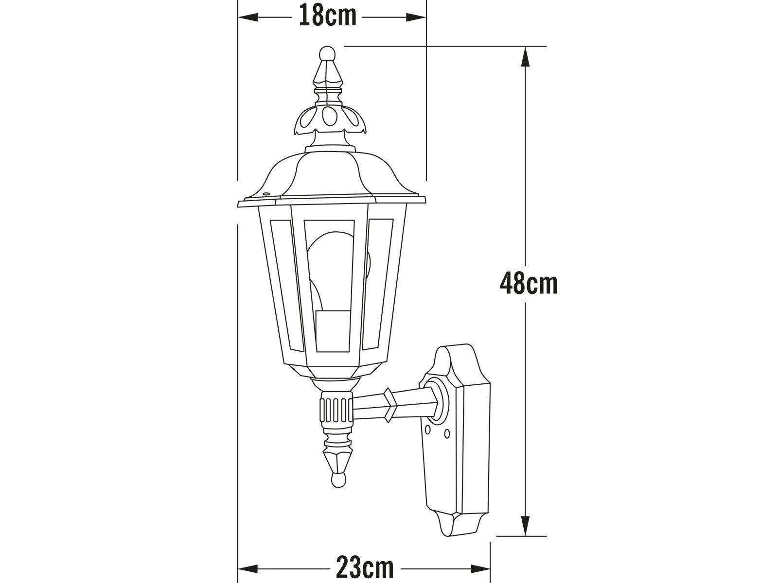 meineWunschleuchte LED Außen-Wandleuchte, LED wechselbar, 48cm Hauswand, Schwarz Fassadenlampe H: Wand-laterne Landhausstil, warmweiß